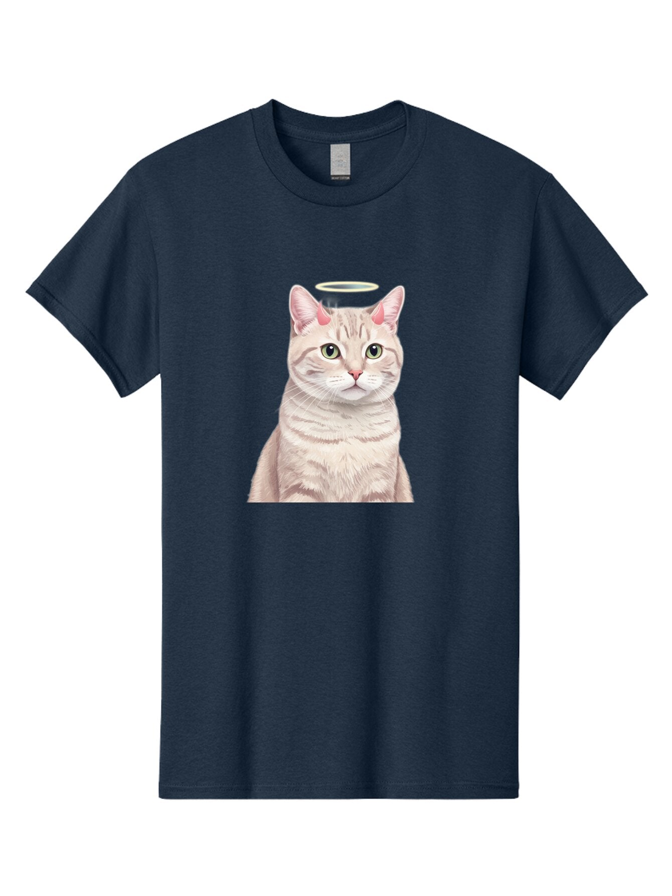 Cat-With-Halo-1 Men'S Graphic Tee, 100% Cotton, Comfortable Casual Summer Wear, Machine Washable, Vintage Camera, Old Camera, Antique Camera, Black Camera, Classic Photography, Photography Equipment, Nostalgic Device, Film Camera, Camera Art Bao204 5