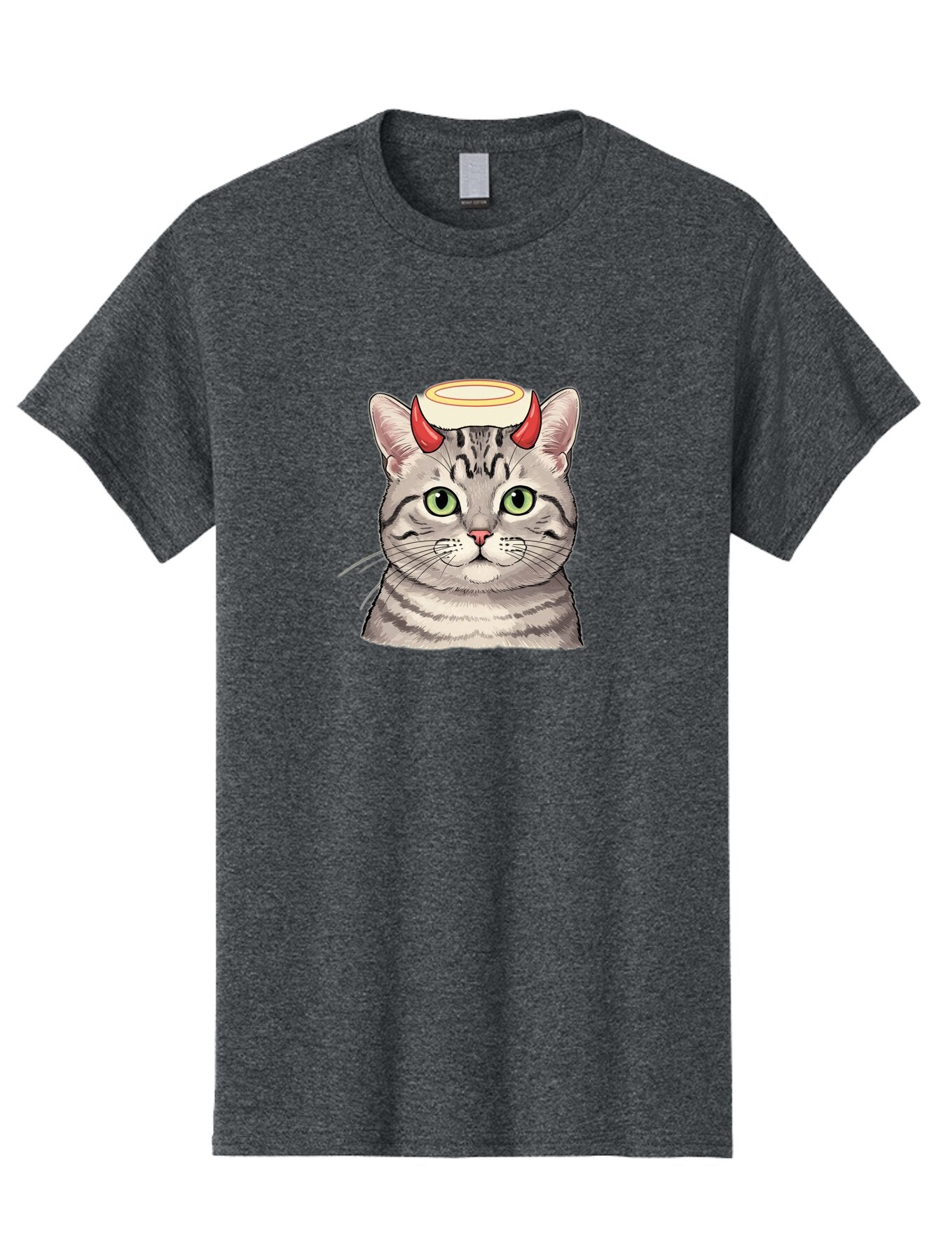 Cat-With-Halo-And-Horns Men'S Graphic Tee, 100% Cotton, Comfortable Casual Summer Wear, Machine Washable, Vintage Camera, Old Camera, Antique Camera, Black Camera, Classic Photography, Photography Equipment, Nostalgic Device, Film Camera, Bao206