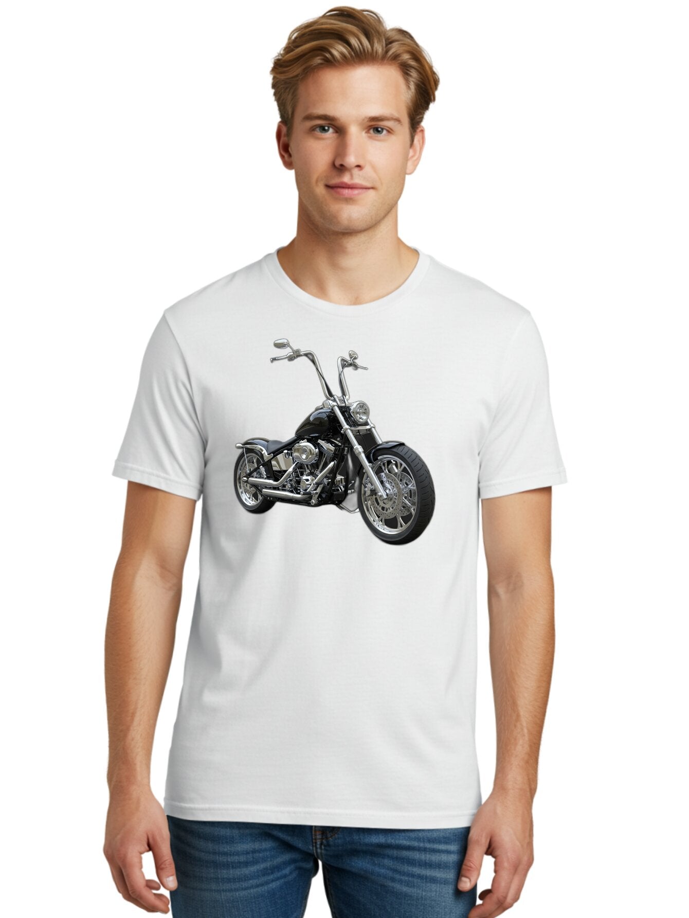 Chopper-Motorcycle-1 Men'S Graphic Tee, 100% Cotton, Comfortable Casual Summer Wear, Machine Washable, Vintage Camera, Old Camera, Antique Camera, Black Camera, Classic Photography, Photography Equipment, Nostalgic Device, Film Camera, Bao229 26