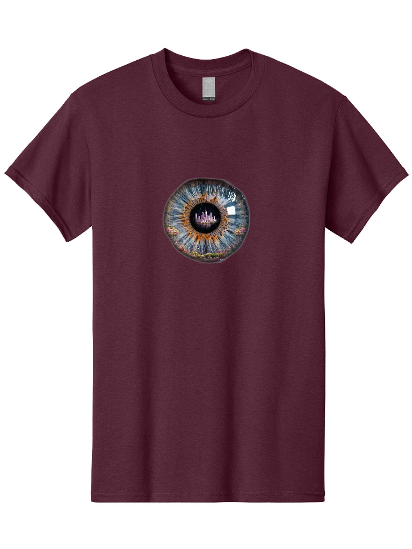 City-Skyline-Eye Men'S Graphic Tee, 100% Cotton, Comfortable Casual Summer Wear, Machine Washable, Vintage Camera, Old Camera, Antique Camera, Black Camera, Classic Photography, Photography Equipment, Nostalgic Device, Film Camera, Camera Art Bao236 7