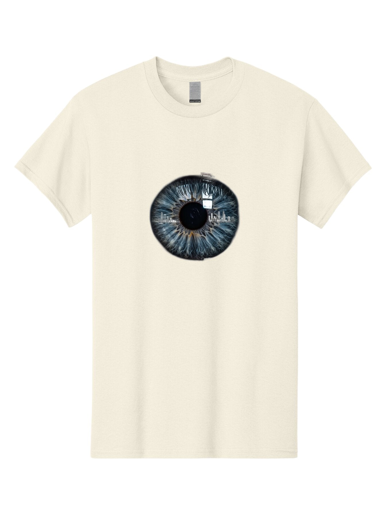 City-Skyline-In-Eye Men'S Graphic Tee, 100% Cotton, Comfortable Casual Summer Wear, Machine Washable, Vintage Camera, Old Camera, Antique Camera, Black Camera, Classic Photography, Photography Equipment, Nostalgic Device, Film Camera, Bao237
