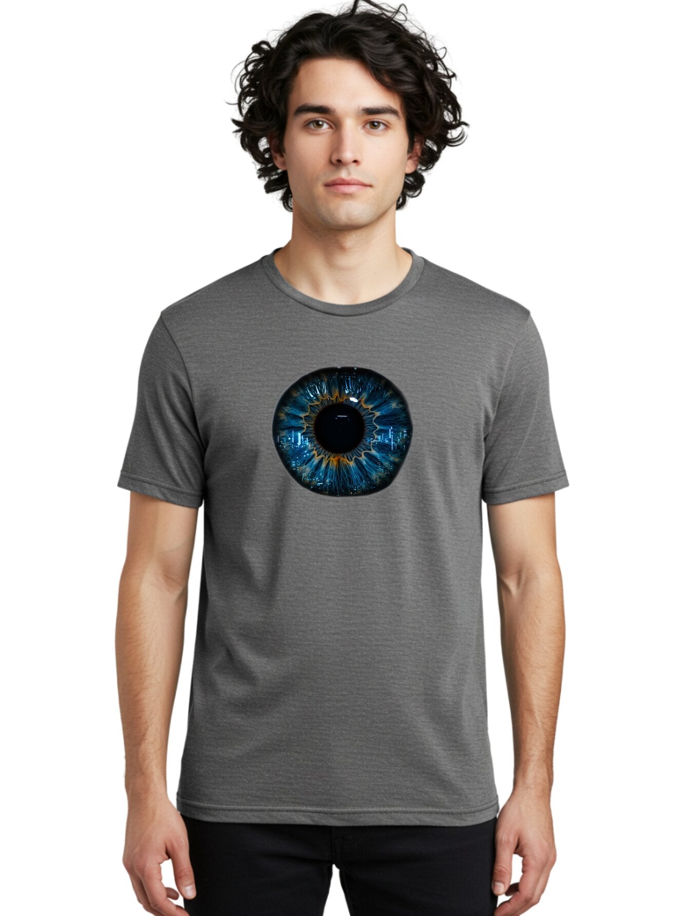 Cityscape-Eye-2 Men'S Graphic Tee, 100% Cotton, Comfortable Casual Summer Wear, Machine Washable, Vintage Camera, Old Camera, Antique Camera, Black Camera, Classic Photography, Photography Equipment, Nostalgic Device, Film Camera, Camera Art Bao240 26