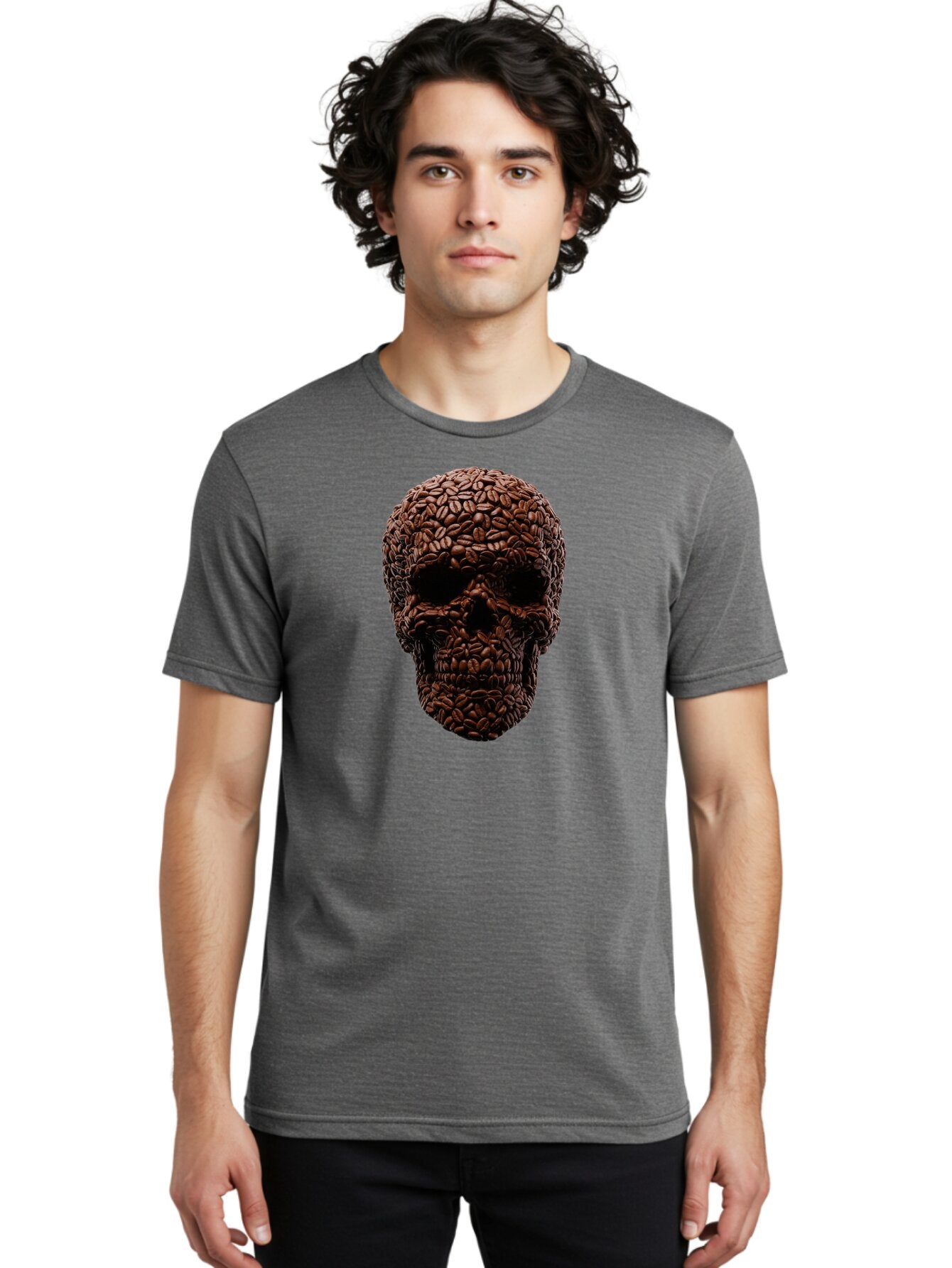 Coffee-Beans-Skull Men'S Graphic Tee, 100% Cotton, Comfortable Casual Summer Wear, Machine Washable, Vintage Camera, Old Camera, Antique Camera, Black Camera, Classic Photography, Photography Equipment, Nostalgic Device, Film Camera, Bao247 20