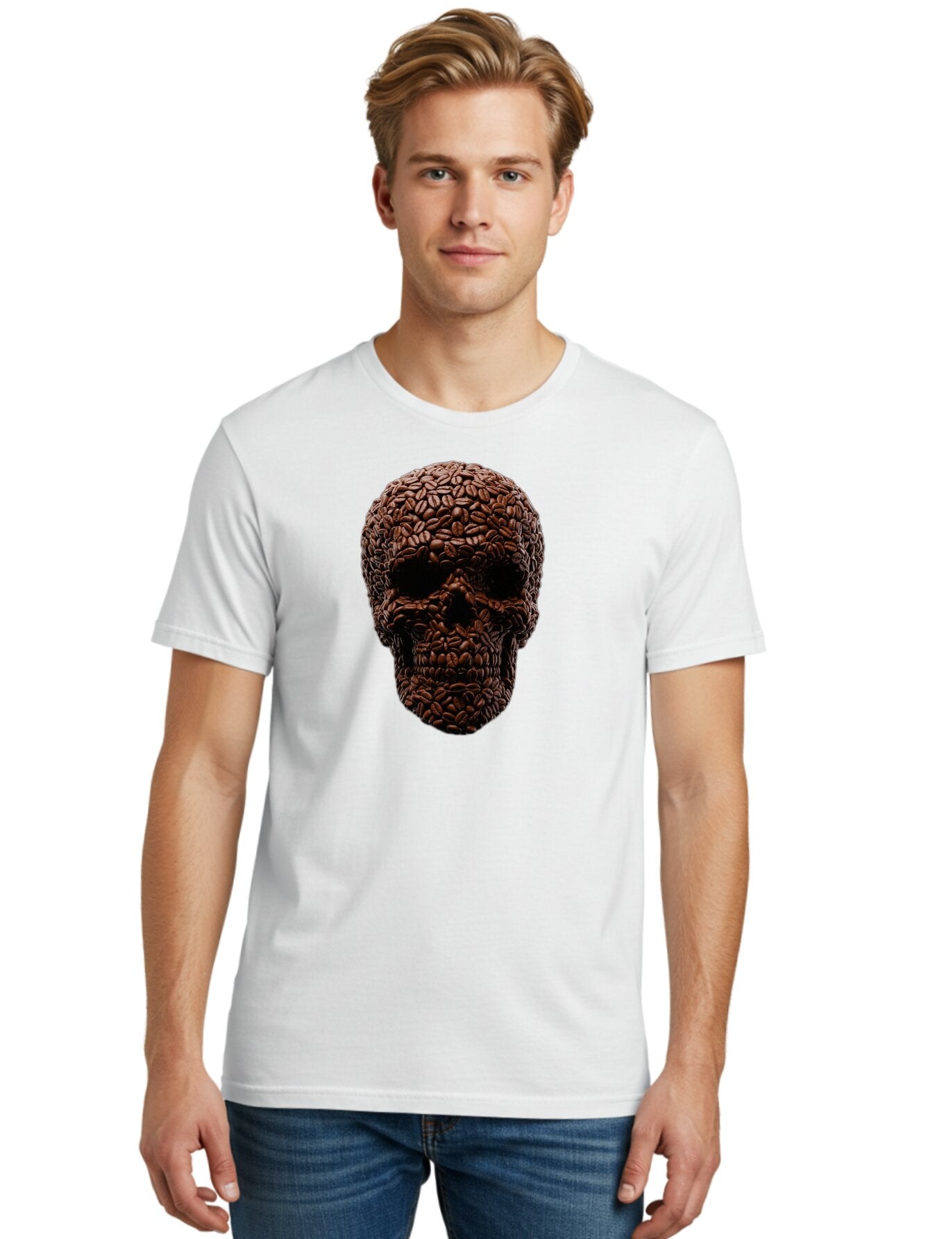 Coffee-Beans-Skull Men'S Graphic Tee, 100% Cotton, Comfortable Casual Summer Wear, Machine Washable, Vintage Camera, Old Camera, Antique Camera, Black Camera, Classic Photography, Photography Equipment, Nostalgic Device, Film Camera, Bao247 22