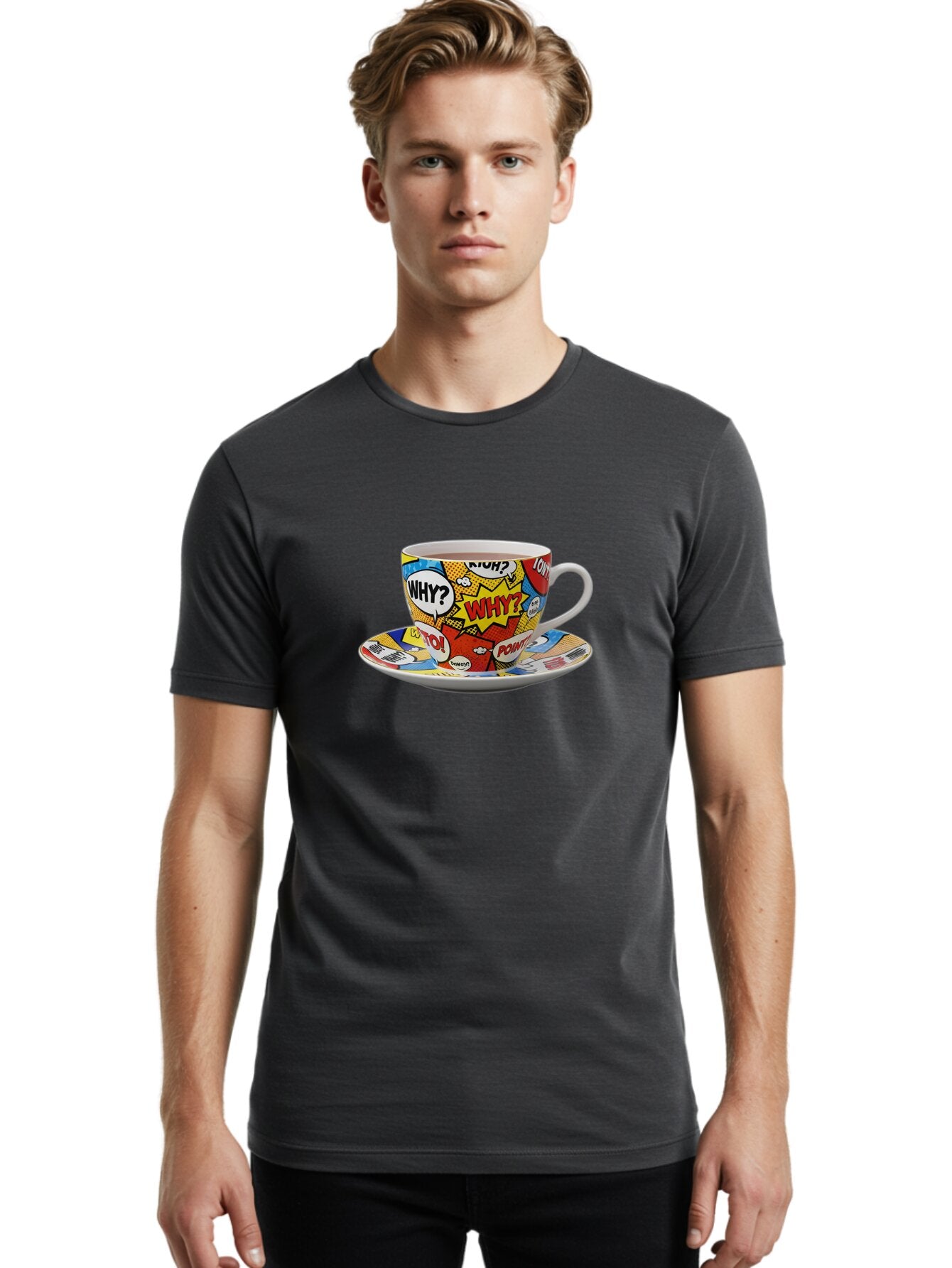 Comic-Strip-Teacup Men'S Graphic Tee, 100% Cotton, Comfortable Casual Summer Wear, Machine Washable, Vintage Camera, Old Camera, Antique Camera, Black Camera, Classic Photography, Photography Equipment, Nostalgic Device, Film Camera, Bao258 17