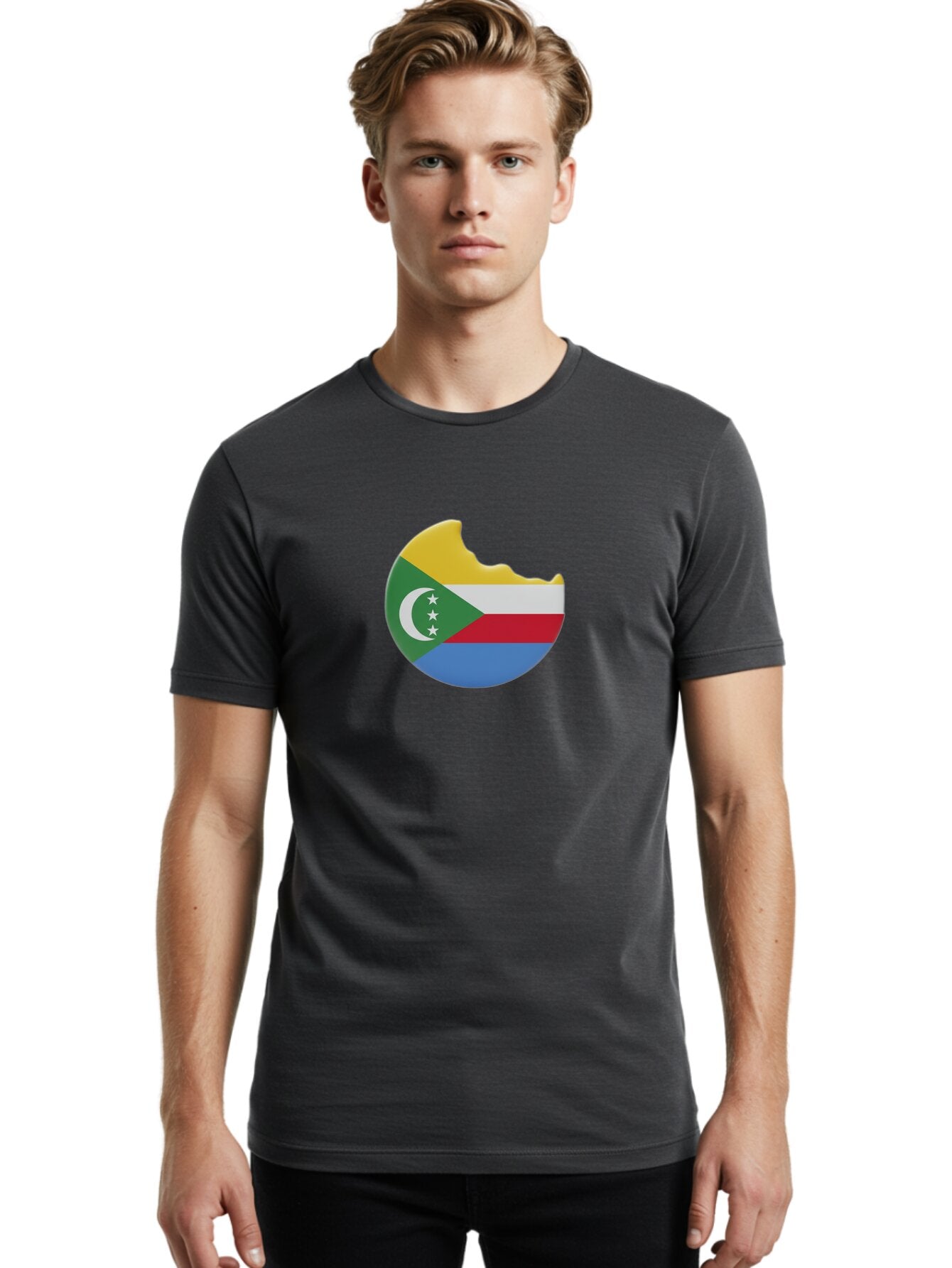 Comoros-Flag-Cookie Men'S Graphic Tee, 100% Cotton, Comfortable Casual Summer Wear, Machine Washable, Vintage Camera, Old Camera, Antique Camera, Black Camera, Classic Photography, Photography Equipment, Nostalgic Device, Film Camera, Bao259 18