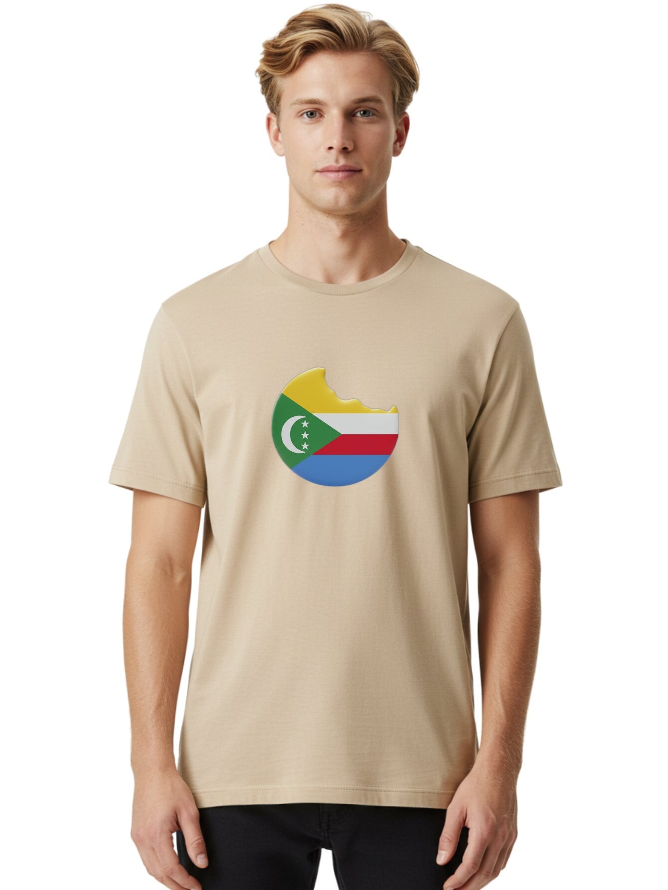 Comoros-Flag-Cookie Men'S Graphic Tee, 100% Cotton, Comfortable Casual Summer Wear, Machine Washable, Vintage Camera, Old Camera, Antique Camera, Black Camera, Classic Photography, Photography Equipment, Nostalgic Device, Film Camera, Bao259 17
