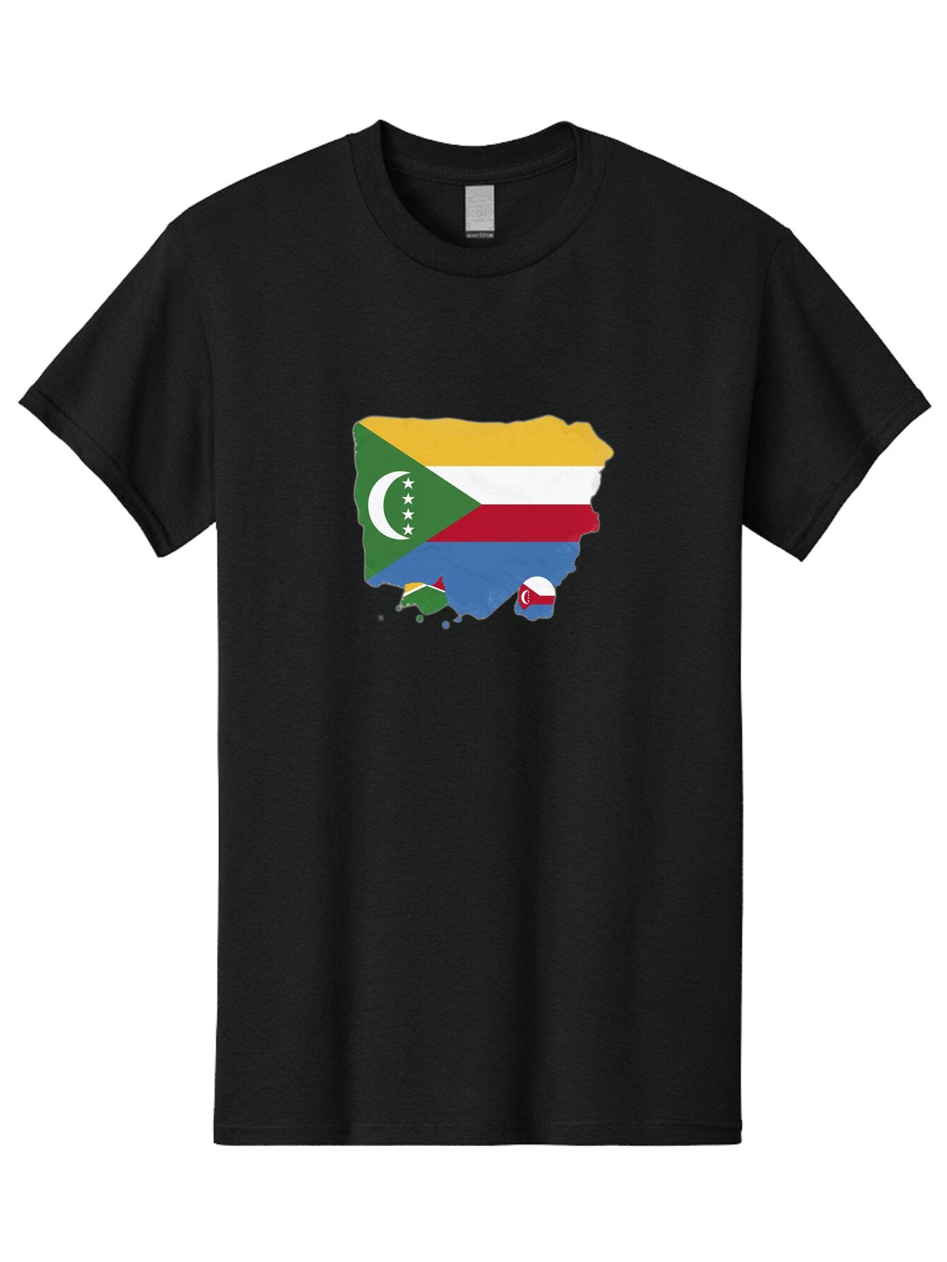 Comoros-Map-With-Flag Men'S Graphic Tee, 100% Cotton, Comfortable Casual Summer Wear, Machine Washable, Vintage Camera, Old Camera, Antique Camera, Black Camera, Classic Photography, Photography Equipment, Nostalgic Device, Film Camera, Bao260