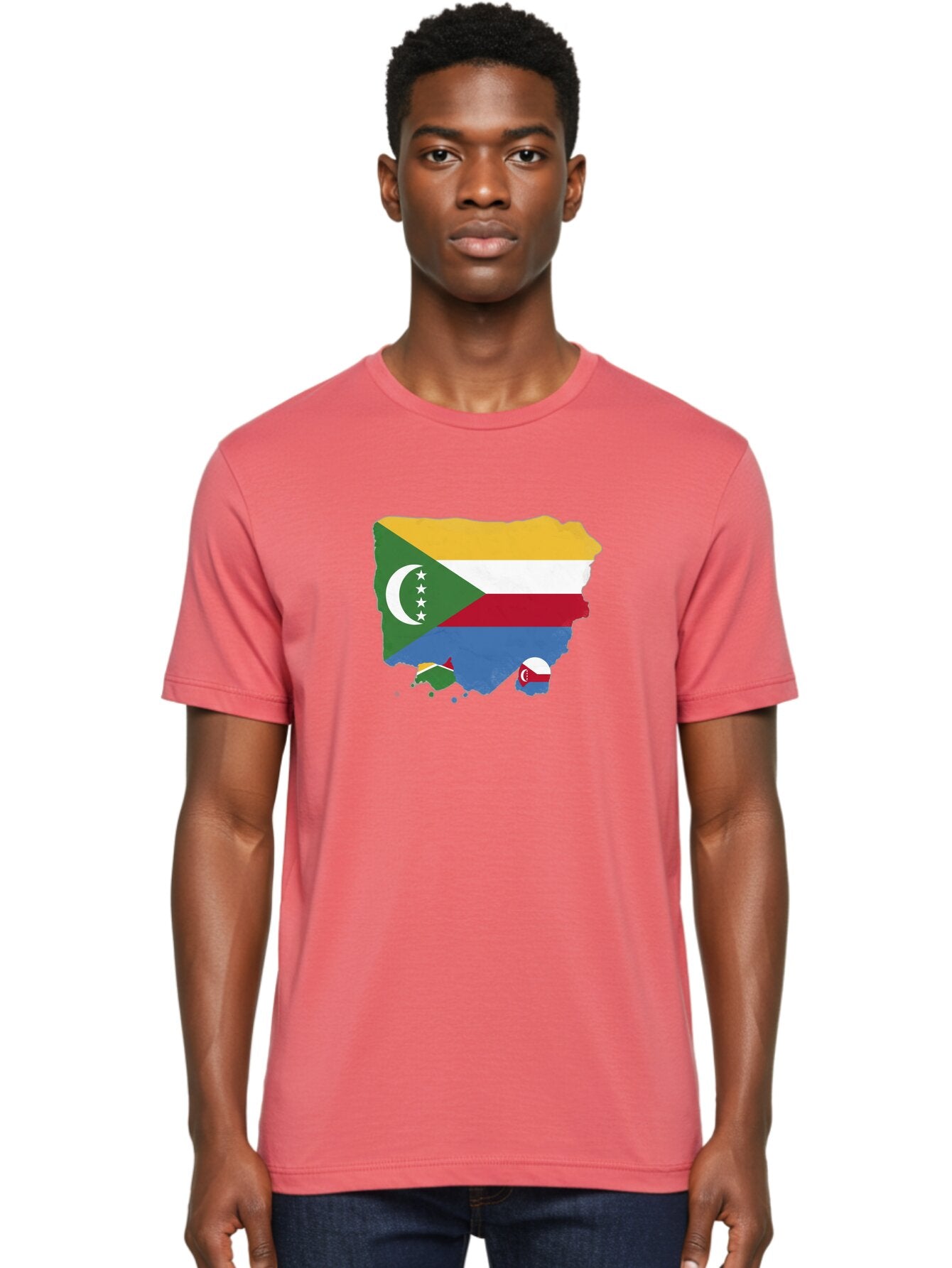 Comoros-Map-With-Flag Men'S Graphic Tee, 100% Cotton, Comfortable Casual Summer Wear, Machine Washable, Vintage Camera, Old Camera, Antique Camera, Black Camera, Classic Photography, Photography Equipment, Nostalgic Device, Film Camera, Bao260 23