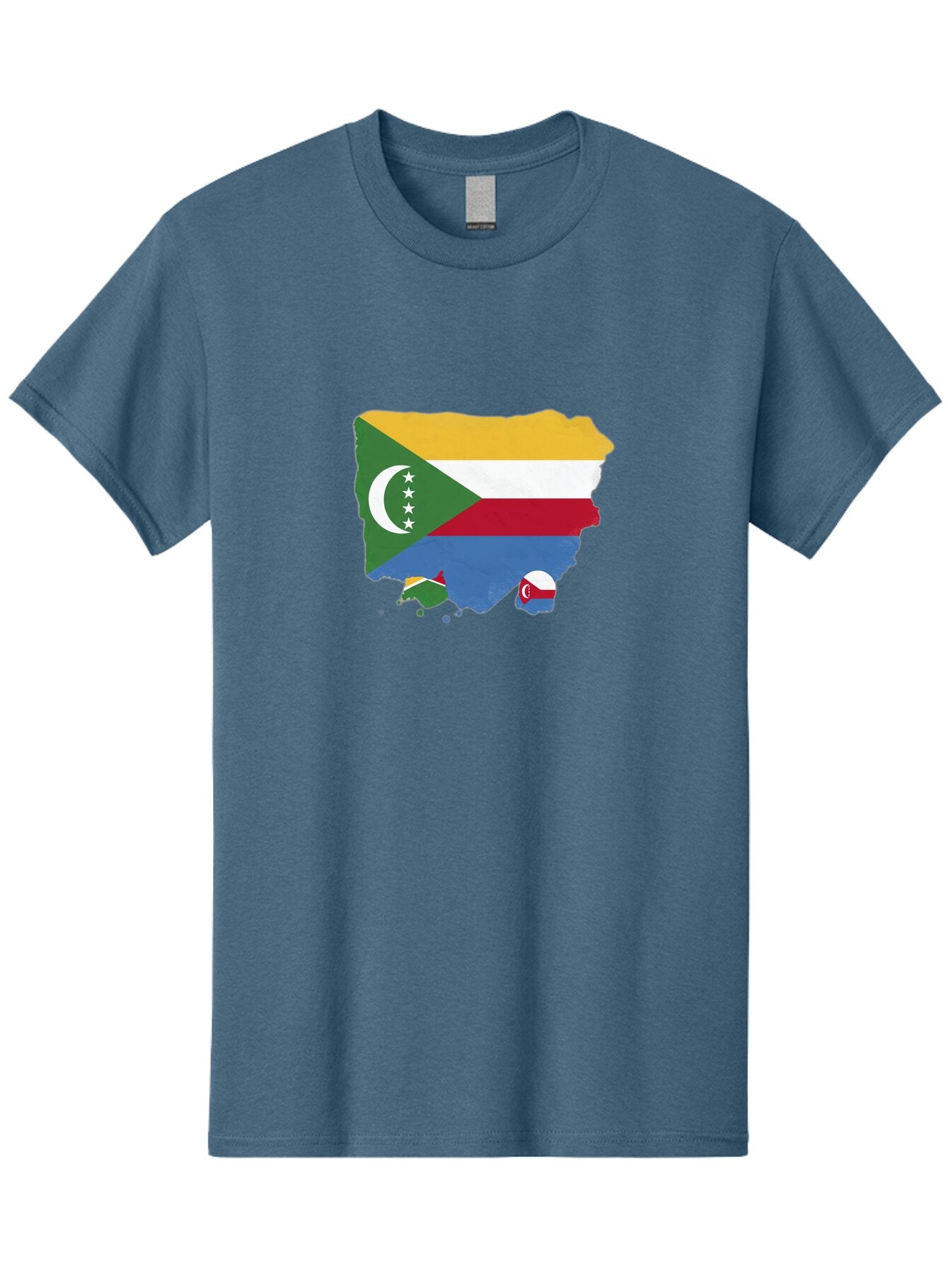 Comoros-Map-With-Flag Men'S Graphic Tee, 100% Cotton, Comfortable Casual Summer Wear, Machine Washable, Vintage Camera, Old Camera, Antique Camera, Black Camera, Classic Photography, Photography Equipment, Nostalgic Device, Film Camera, Bao260 9