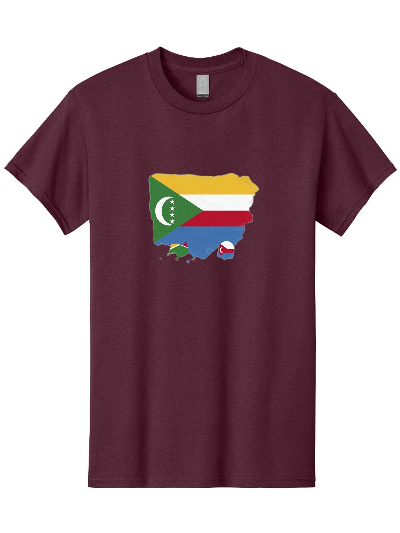 Comoros-Map-With-Flag Men'S Graphic Tee, 100% Cotton, Comfortable Casual Summer Wear, Machine Washable, Vintage Camera, Old Camera, Antique Camera, Black Camera, Classic Photography, Photography Equipment, Nostalgic Device, Film Camera, Bao260 13