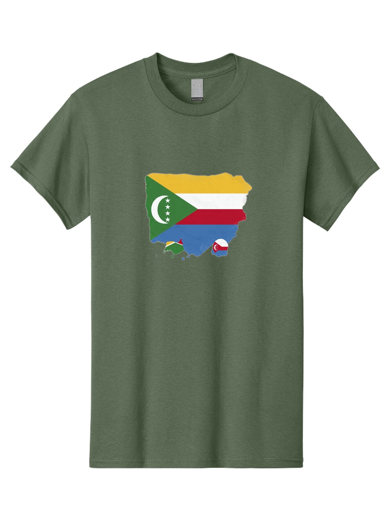 Comoros-Map-With-Flag Men'S Graphic Tee, 100% Cotton, Comfortable Casual Summer Wear, Machine Washable, Vintage Camera, Old Camera, Antique Camera, Black Camera, Classic Photography, Photography Equipment, Nostalgic Device, Film Camera, Bao260 3