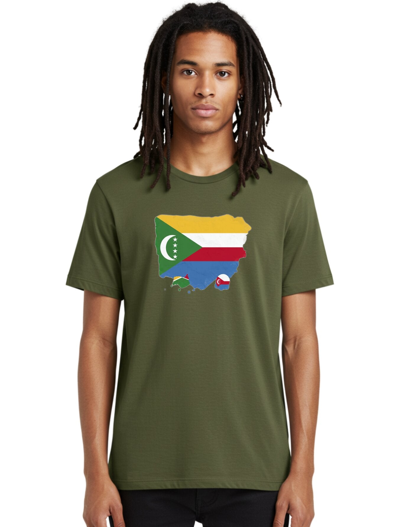 Comoros-Map-With-Flag Men'S Graphic Tee, 100% Cotton, Comfortable Casual Summer Wear, Machine Washable, Vintage Camera, Old Camera, Antique Camera, Black Camera, Classic Photography, Photography Equipment, Nostalgic Device, Film Camera, Bao260 22