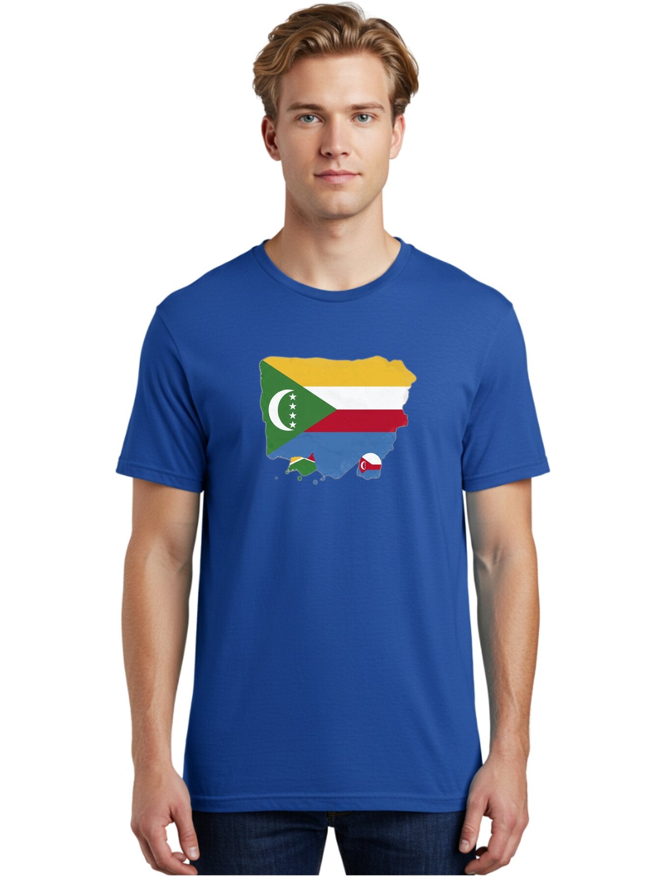 Comoros-Map-With-Flag Men'S Graphic Tee, 100% Cotton, Comfortable Casual Summer Wear, Machine Washable, Vintage Camera, Old Camera, Antique Camera, Black Camera, Classic Photography, Photography Equipment, Nostalgic Device, Film Camera, Bao260 27