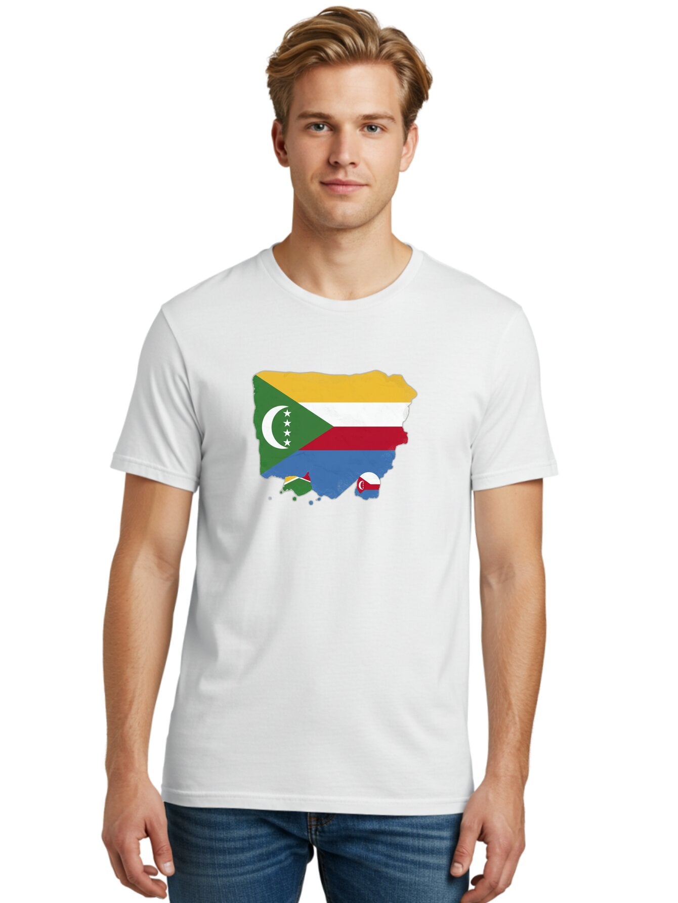 Comoros-Map-With-Flag Men'S Graphic Tee, 100% Cotton, Comfortable Casual Summer Wear, Machine Washable, Vintage Camera, Old Camera, Antique Camera, Black Camera, Classic Photography, Photography Equipment, Nostalgic Device, Film Camera, Bao260 29