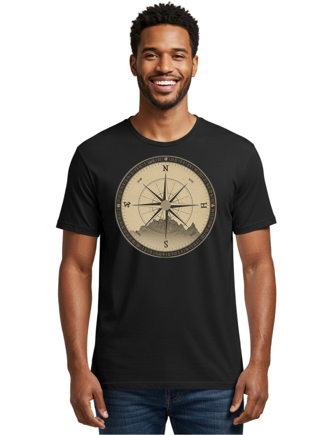Compass-Rose Men'S Graphic Tee, 100% Cotton, Comfortable Casual Summer Wear, Machine Washable, Vintage Camera, Old Camera, Antique Camera, Black Camera, Classic Photography, Photography Equipment, Nostalgic Device, Film Camera, Camera Art Bao261 23