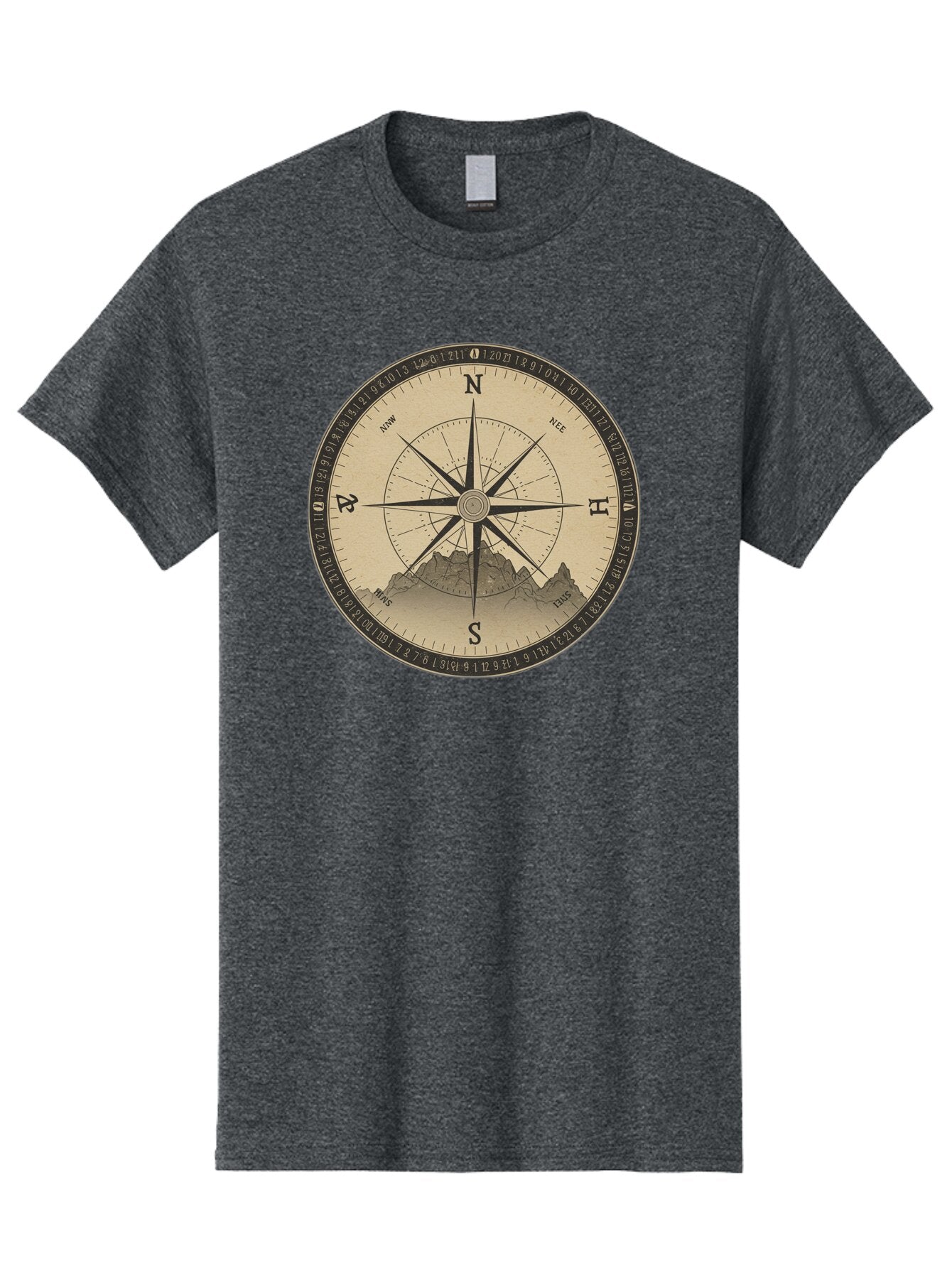 Compass-Rose Men'S Graphic Tee, 100% Cotton, Comfortable Casual Summer Wear, Machine Washable, Vintage Camera, Old Camera, Antique Camera, Black Camera, Classic Photography, Photography Equipment, Nostalgic Device, Film Camera, Camera Art Bao261