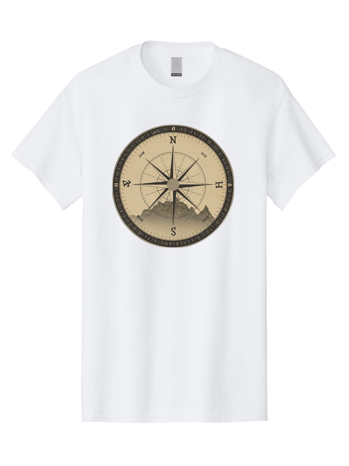 Compass-Rose Men'S Graphic Tee, 100% Cotton, Comfortable Casual Summer Wear, Machine Washable, Vintage Camera, Old Camera, Antique Camera, Black Camera, Classic Photography, Photography Equipment, Nostalgic Device, Film Camera, Camera Art Bao261