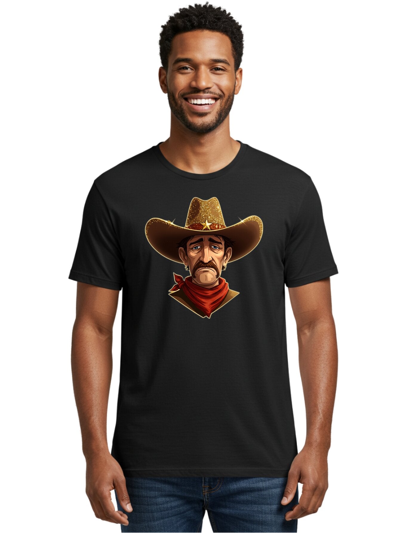 Cowboy-Portrait Men'S Graphic Tee, 100% Cotton, Comfortable Casual Summer Wear, Machine Washable, Vintage Camera, Old Camera, Antique Camera, Black Camera, Classic Photography, Photography Equipment, Nostalgic Device, Film Camera, Camera Art Bao276 16