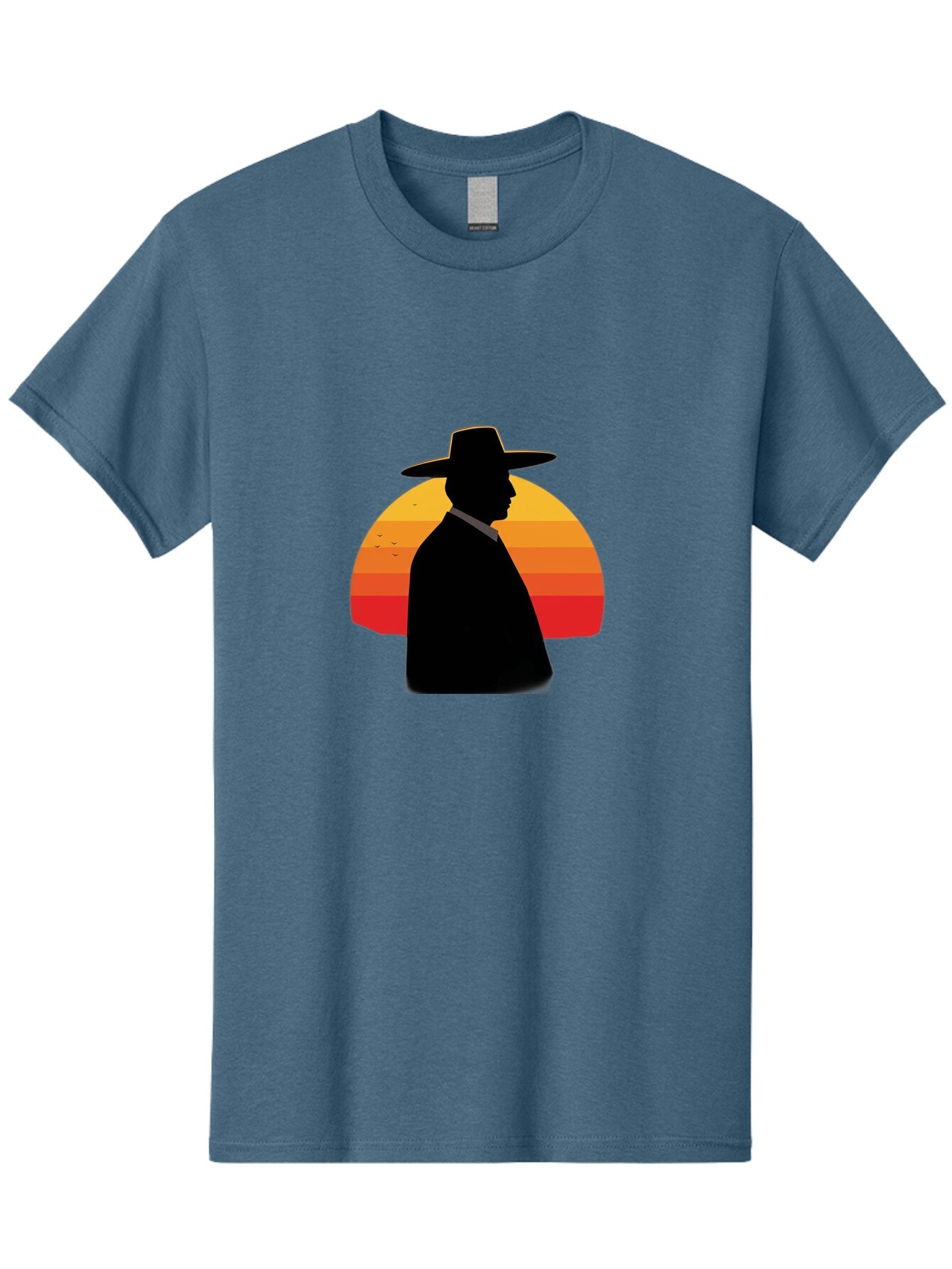 Cowboy-Sunset Men'S Graphic Tee, 100% Cotton, Comfortable Casual Summer Wear, Machine Washable, Vintage Camera, Old Camera, Antique Camera, Black Camera, Classic Photography, Photography Equipment, Nostalgic Device, Film Camera, Camera Art Bao277 5