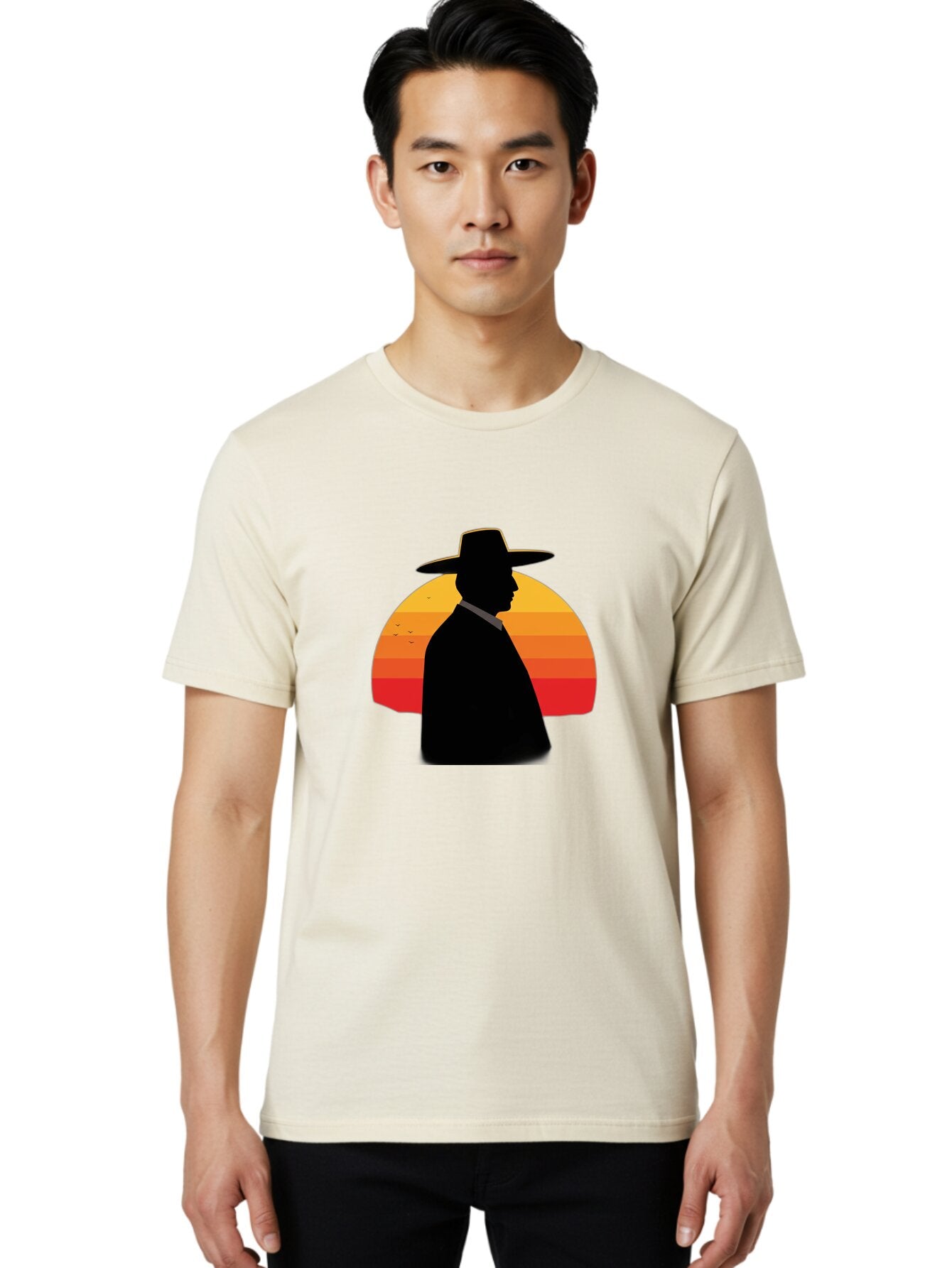 Cowboy-Sunset Men'S Graphic Tee, 100% Cotton, Comfortable Casual Summer Wear, Machine Washable, Vintage Camera, Old Camera, Antique Camera, Black Camera, Classic Photography, Photography Equipment, Nostalgic Device, Film Camera, Camera Art Bao277 21