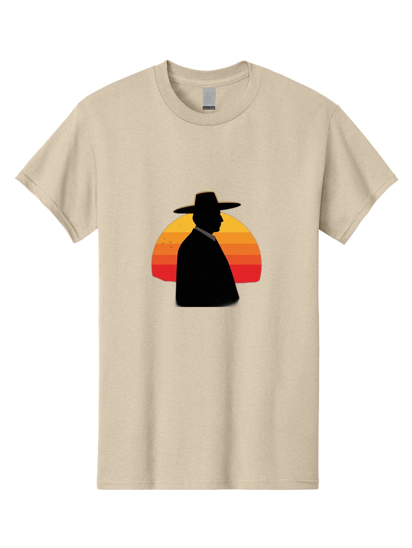 Cowboy-Sunset Men'S Graphic Tee, 100% Cotton, Comfortable Casual Summer Wear, Machine Washable, Vintage Camera, Old Camera, Antique Camera, Black Camera, Classic Photography, Photography Equipment, Nostalgic Device, Film Camera, Camera Art Bao277 7