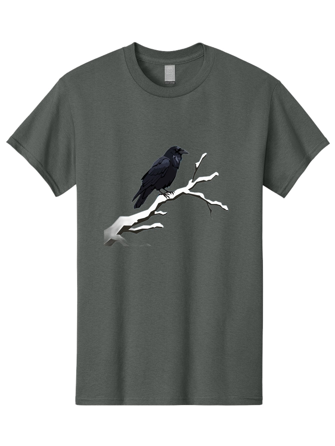 Crow-On-Branch-1 Men'S Graphic Tee, 100% Cotton, Comfortable Casual Summer Wear, Machine Washable, Vintage Camera, Old Camera, Antique Camera, Black Camera, Classic Photography, Photography Equipment, Nostalgic Device, Film Camera, Camera Art Bao295