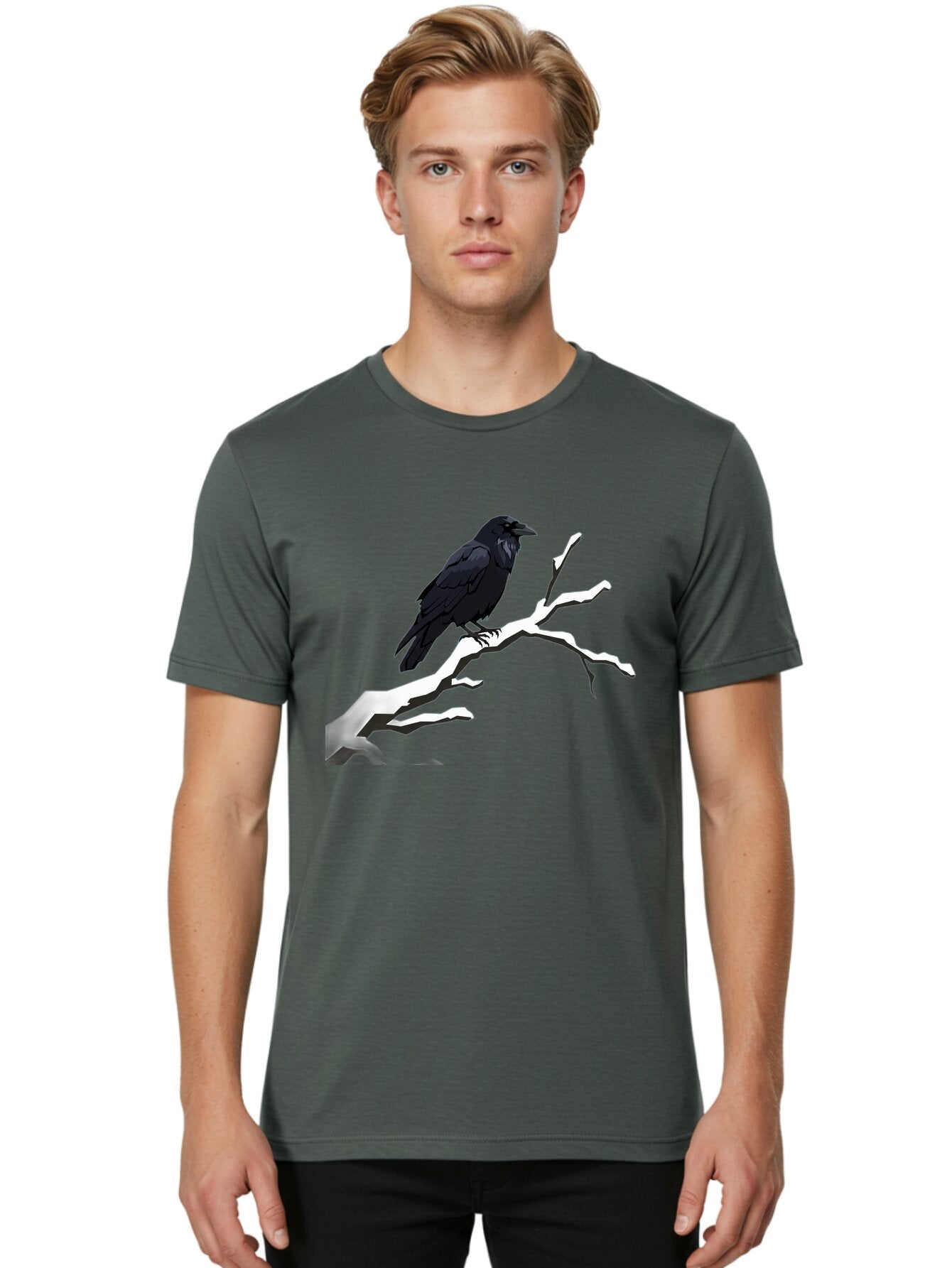Crow-On-Branch-1 Men'S Graphic Tee, 100% Cotton, Comfortable Casual Summer Wear, Machine Washable, Vintage Camera, Old Camera, Antique Camera, Black Camera, Classic Photography, Photography Equipment, Nostalgic Device, Film Camera, Camera Art Bao295 19