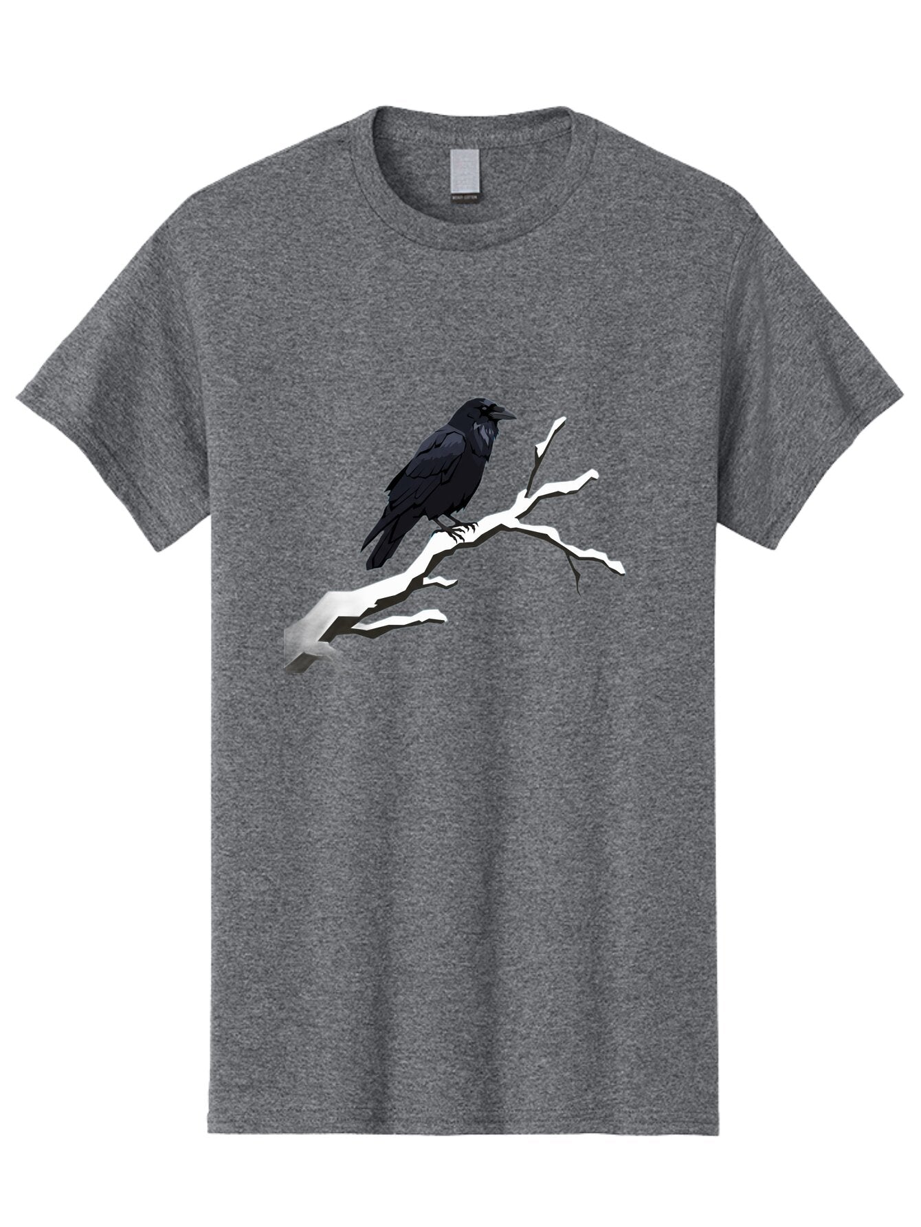 Crow-On-Branch-1 Men'S Graphic Tee, 100% Cotton, Comfortable Casual Summer Wear, Machine Washable, Vintage Camera, Old Camera, Antique Camera, Black Camera, Classic Photography, Photography Equipment, Nostalgic Device, Film Camera, Camera Art Bao295 5
