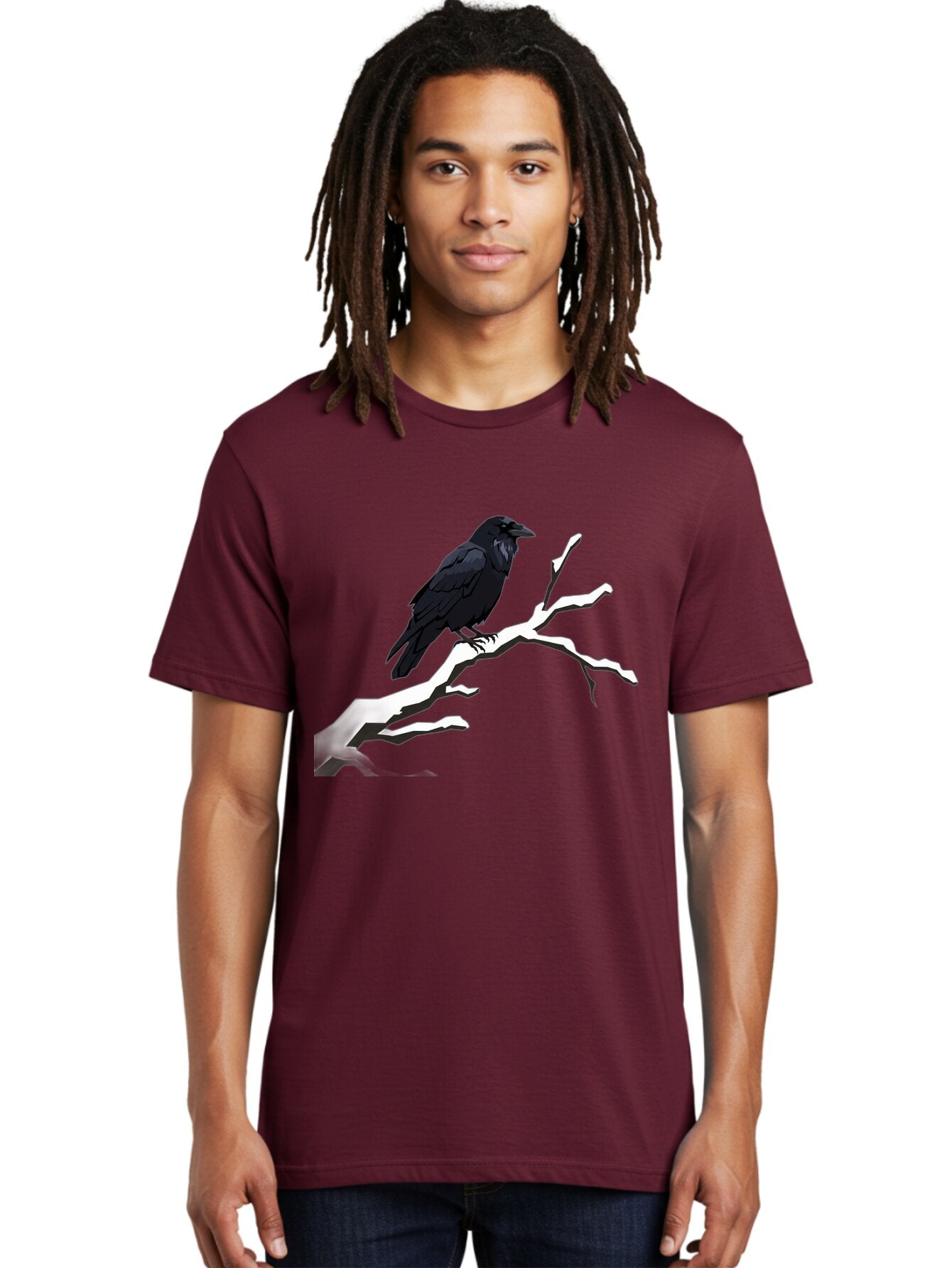 Crow-On-Branch-1 Men'S Graphic Tee, 100% Cotton, Comfortable Casual Summer Wear, Machine Washable, Vintage Camera, Old Camera, Antique Camera, Black Camera, Classic Photography, Photography Equipment, Nostalgic Device, Film Camera, Camera Art Bao295 25