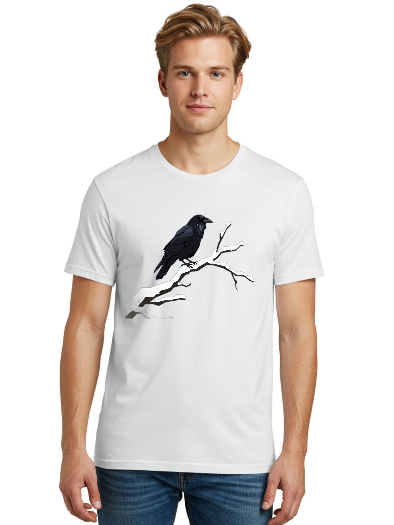 Crow-On-Branch-1 Men'S Graphic Tee, 100% Cotton, Comfortable Casual Summer Wear, Machine Washable, Vintage Camera, Old Camera, Antique Camera, Black Camera, Classic Photography, Photography Equipment, Nostalgic Device, Film Camera, Camera Art Bao295 27