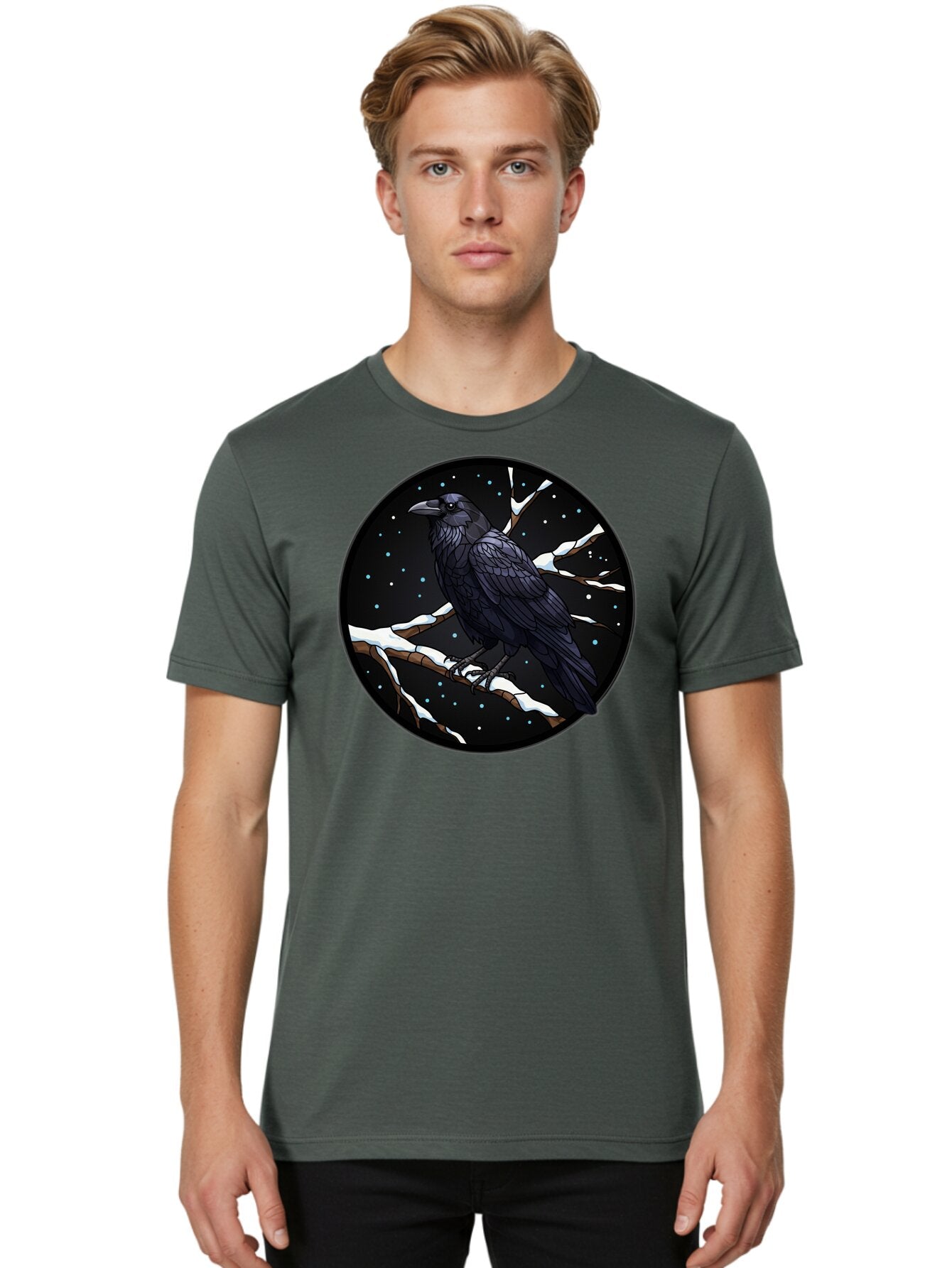 Crow-On-Branch-2 Men'S Graphic Tee, 100% Cotton, Comfortable Casual Summer Wear, Machine Washable, Vintage Camera, Old Camera, Antique Camera, Black Camera, Classic Photography, Photography Equipment, Nostalgic Device, Film Camera, Camera Art Bao296 19