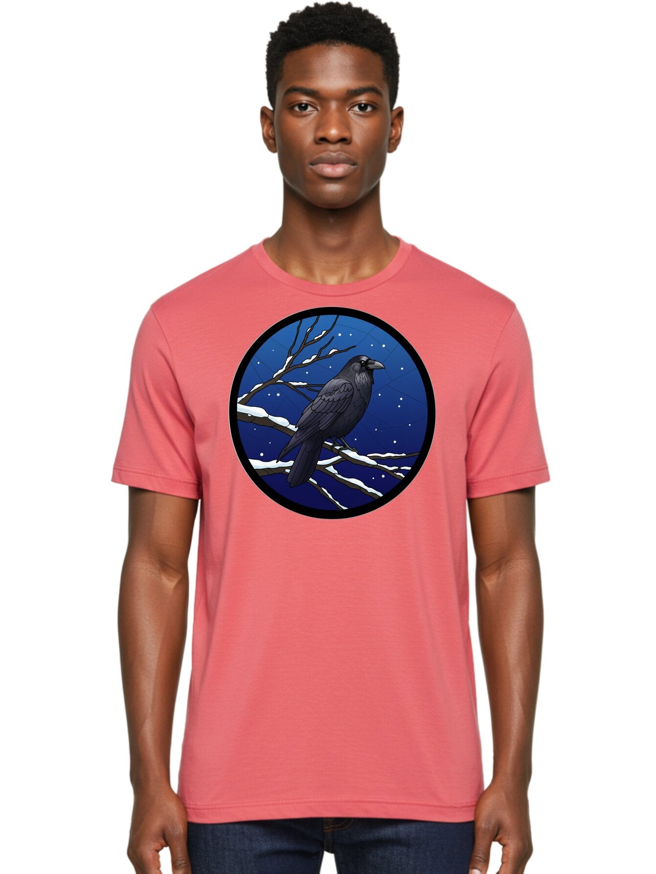 Crow-On-Snowy-Branch Men'S Graphic Tee, 100% Cotton, Comfortable Casual Summer Wear, Machine Washable, Vintage Camera, Old Camera, Antique Camera, Black Camera, Classic Photography, Photography Equipment, Nostalgic Device, Film Camera, Bao299 24