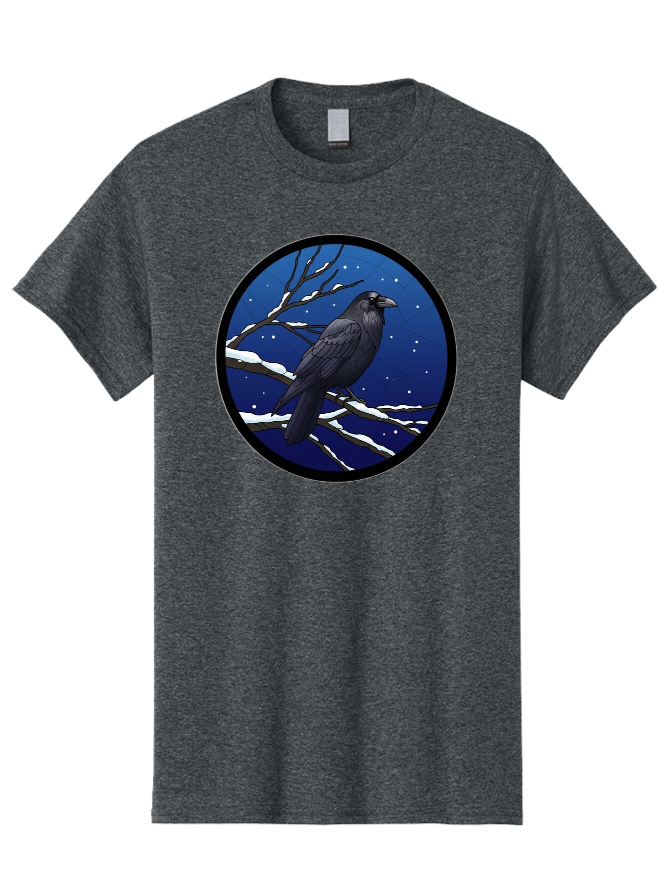 Crow-On-Snowy-Branch Men'S Graphic Tee, 100% Cotton, Comfortable Casual Summer Wear, Machine Washable, Vintage Camera, Old Camera, Antique Camera, Black Camera, Classic Photography, Photography Equipment, Nostalgic Device, Film Camera, Bao299