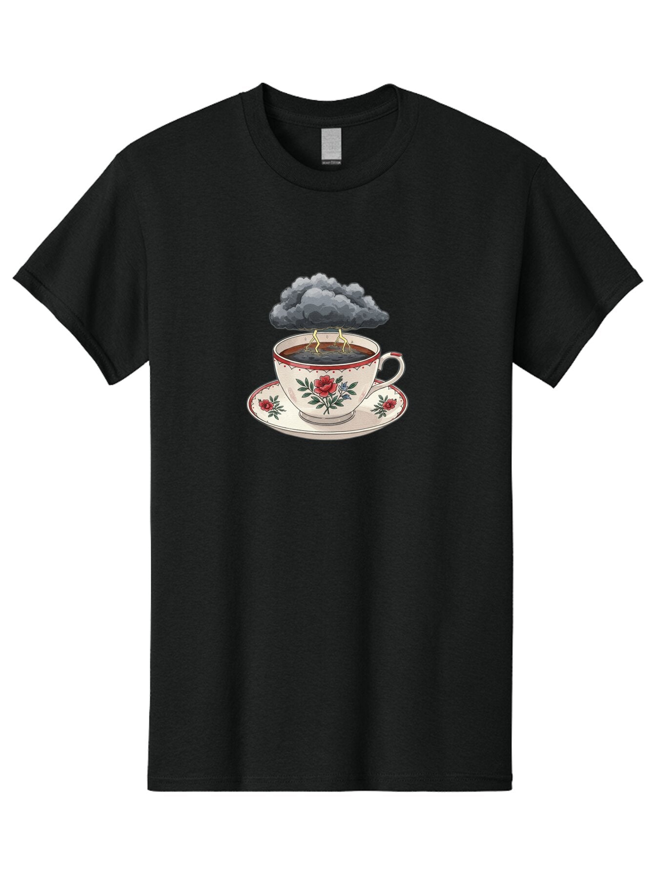 Cup-Of-Tea-With-Storm-Cloud Men'S Graphic Tee, 100% Cotton, Comfortable Casual Summer Wear, Machine Washable, Vintage Camera, Old Camera, Antique Camera, Black Camera, Classic Photography, Photography Equipment, Nostalgic Device, Film Camera, Bao314 10