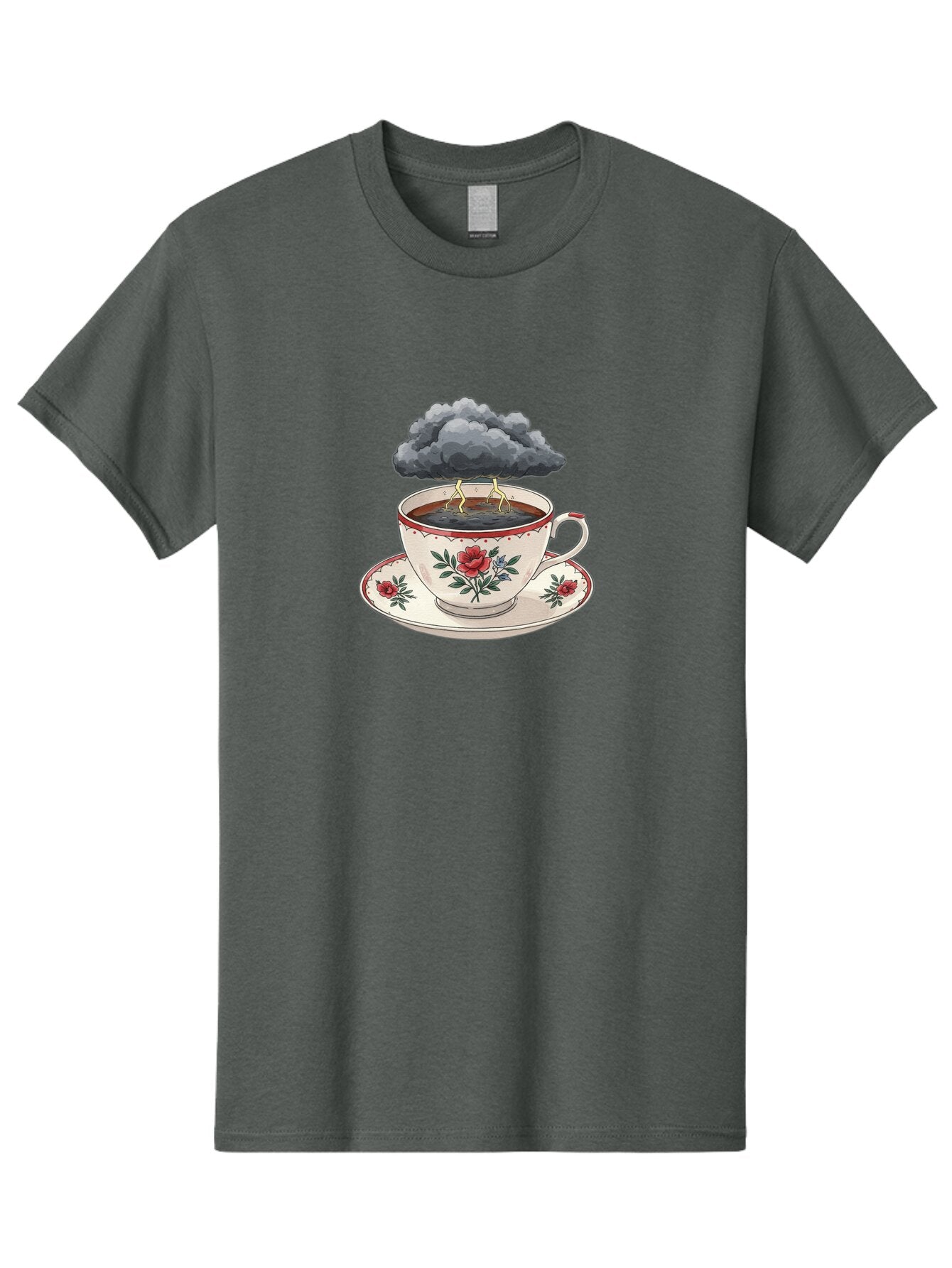 Cup-Of-Tea-With-Storm-Cloud Men'S Graphic Tee, 100% Cotton, Comfortable Casual Summer Wear, Machine Washable, Vintage Camera, Old Camera, Antique Camera, Black Camera, Classic Photography, Photography Equipment, Nostalgic Device, Film Camera, Bao314 5