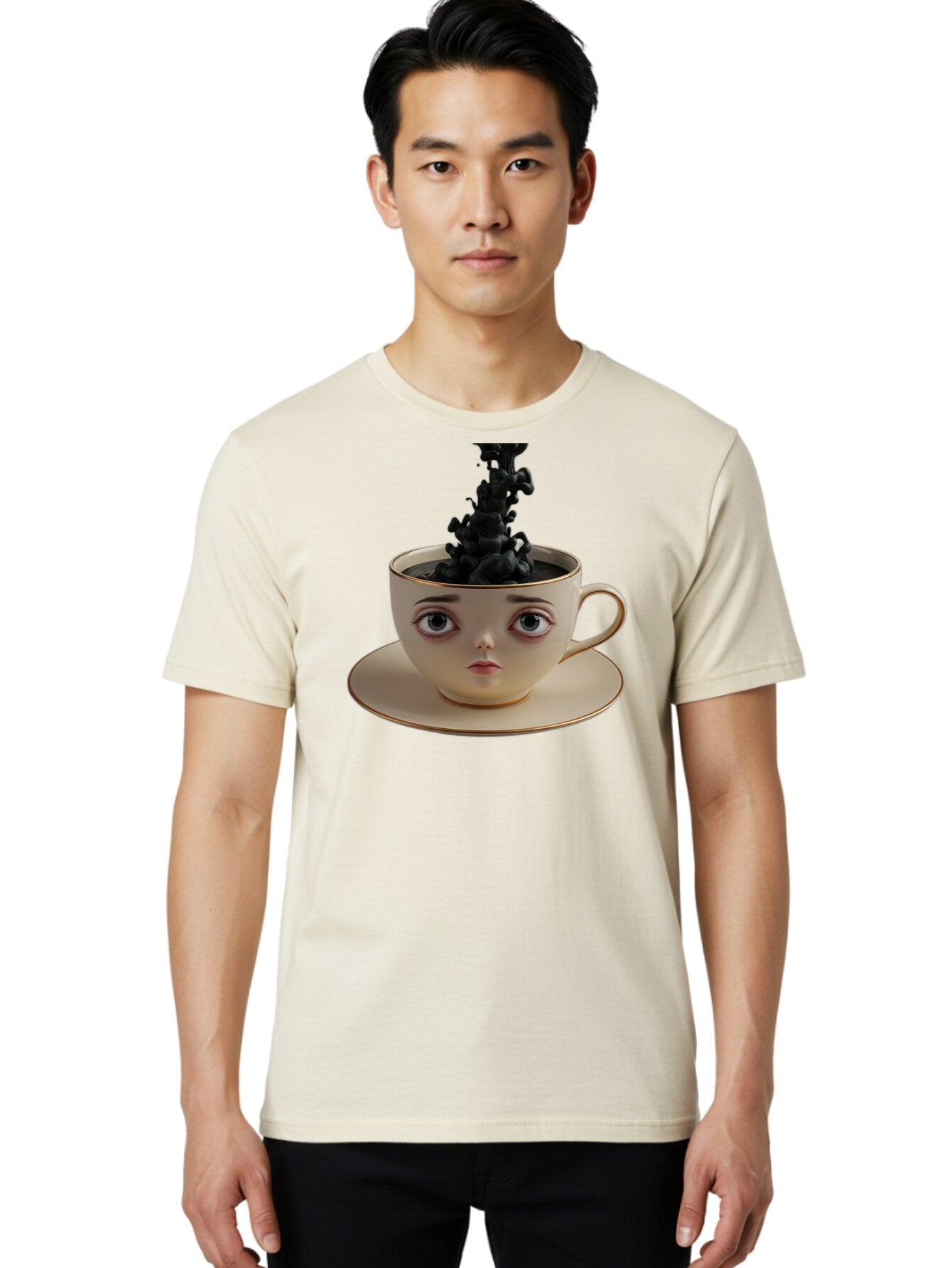 Cup-With-Face Men'S Graphic Tee, 100% Cotton, Comfortable Casual Summer Wear, Machine Washable, Vintage Camera, Old Camera, Antique Camera, Black Camera, Classic Photography, Photography Equipment, Nostalgic Device, Film Camera, Camera Art Bao316 16
