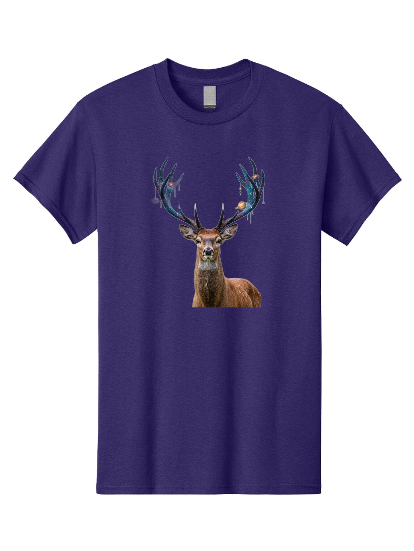 Deer-With-Space-Antlers Men'S Graphic Tee, 100% Cotton, Comfortable Casual Summer Wear, Machine Washable, Vintage Camera, Old Camera, Antique Camera, Black Camera, Classic Photography, Photography Equipment, Nostalgic Device, Film Camera, Bao336 6