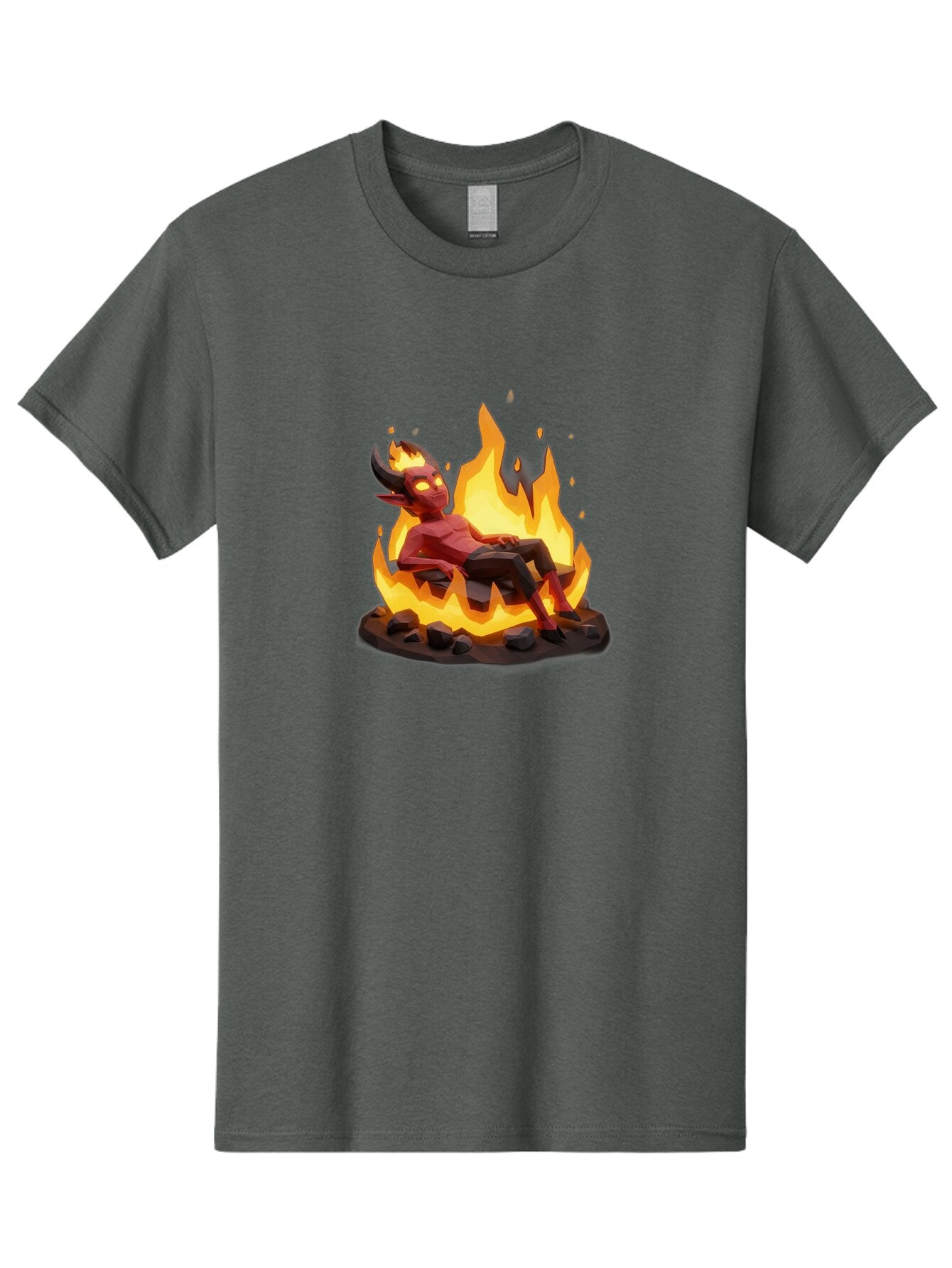 Demon-Relaxing-In-Flames Men'S Graphic Tee, 100% Cotton, Comfortable Casual Summer Wear, Machine Washable, Vintage Camera, Old Camera, Antique Camera, Black Camera, Classic Photography, Photography Equipment, Nostalgic Device, Film Camera, Bao338