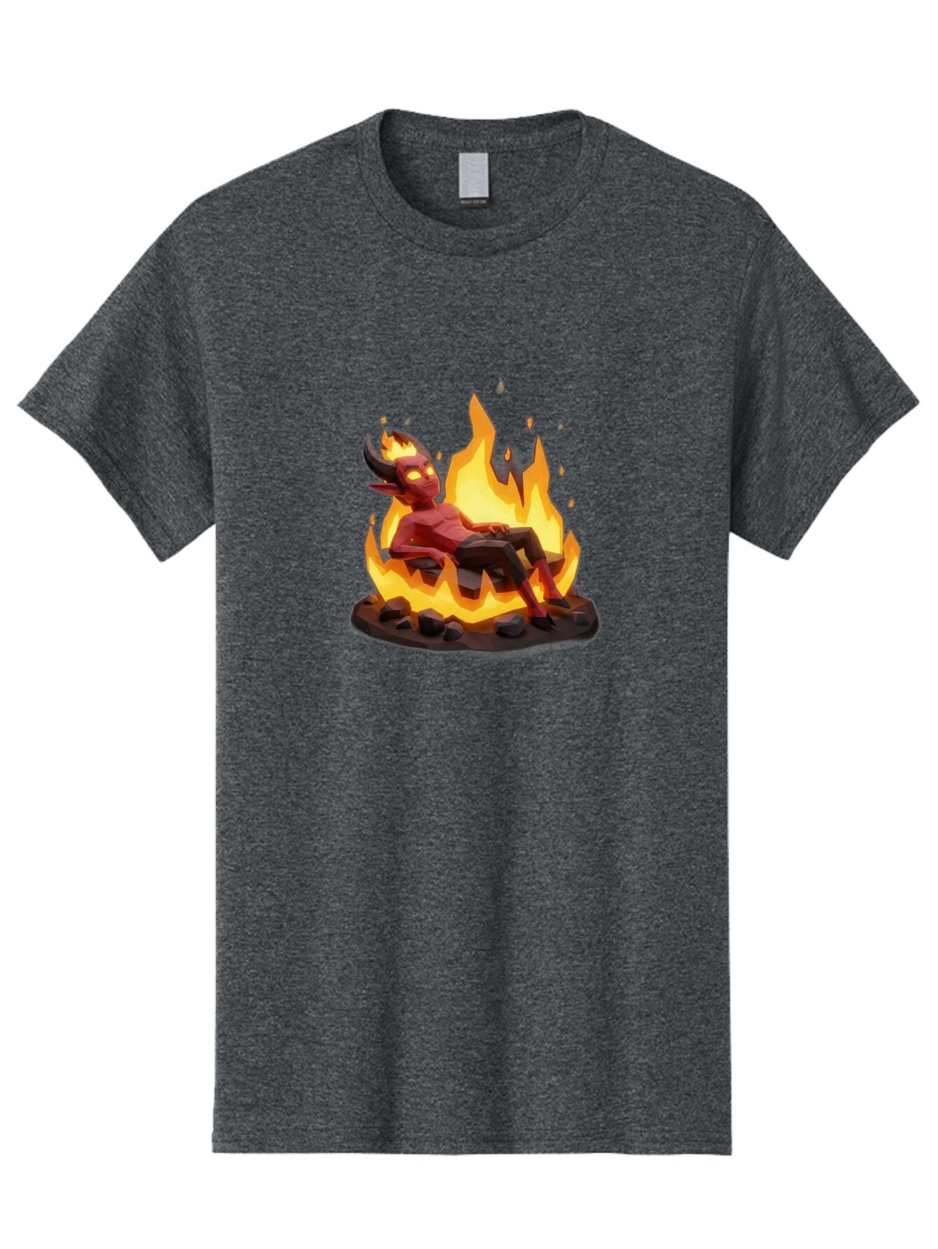 Demon-Relaxing-In-Flames Men'S Graphic Tee, 100% Cotton, Comfortable Casual Summer Wear, Machine Washable, Vintage Camera, Old Camera, Antique Camera, Black Camera, Classic Photography, Photography Equipment, Nostalgic Device, Film Camera, Bao338 3