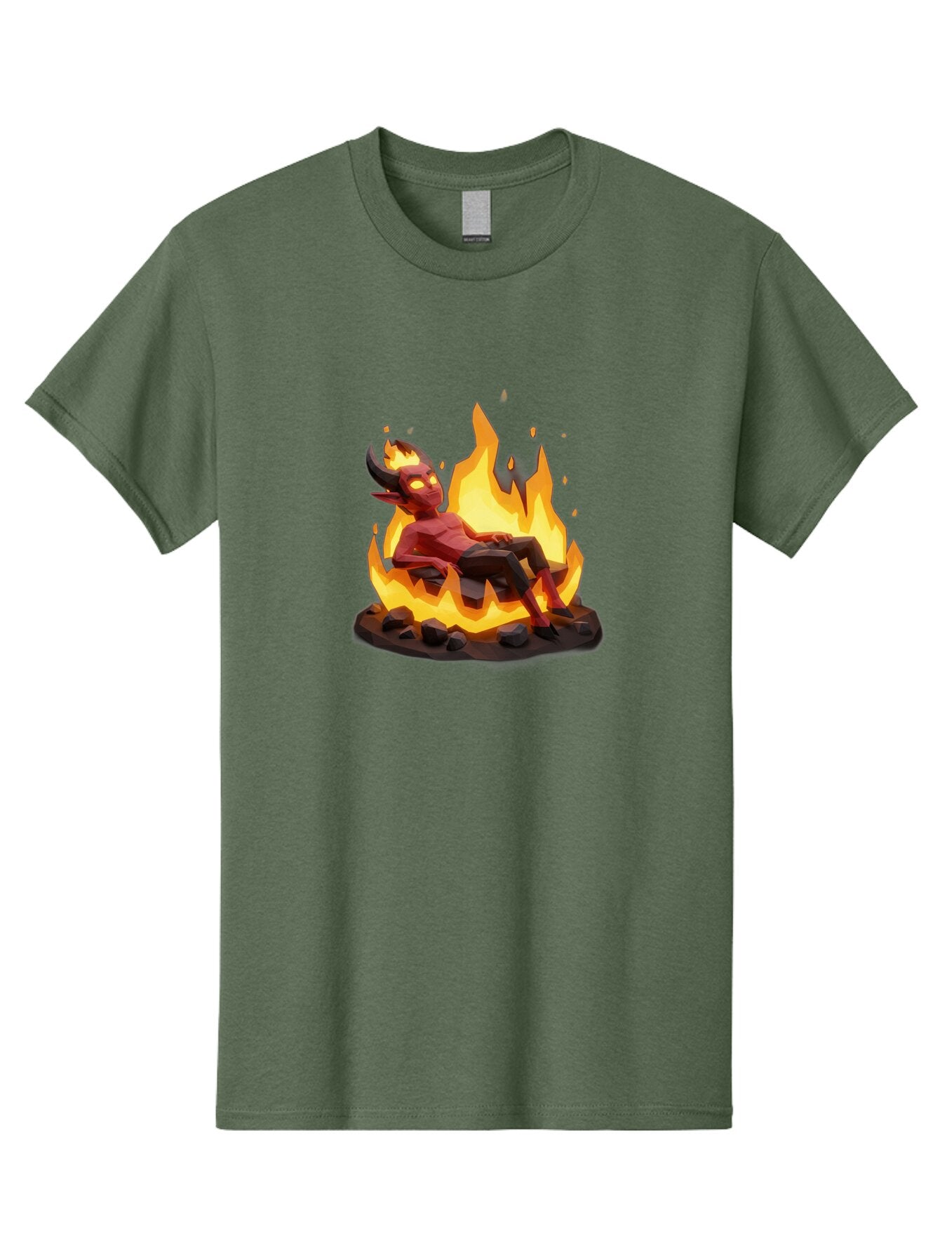 Demon-Relaxing-In-Flames Men'S Graphic Tee, 100% Cotton, Comfortable Casual Summer Wear, Machine Washable, Vintage Camera, Old Camera, Antique Camera, Black Camera, Classic Photography, Photography Equipment, Nostalgic Device, Film Camera, Bao338 5
