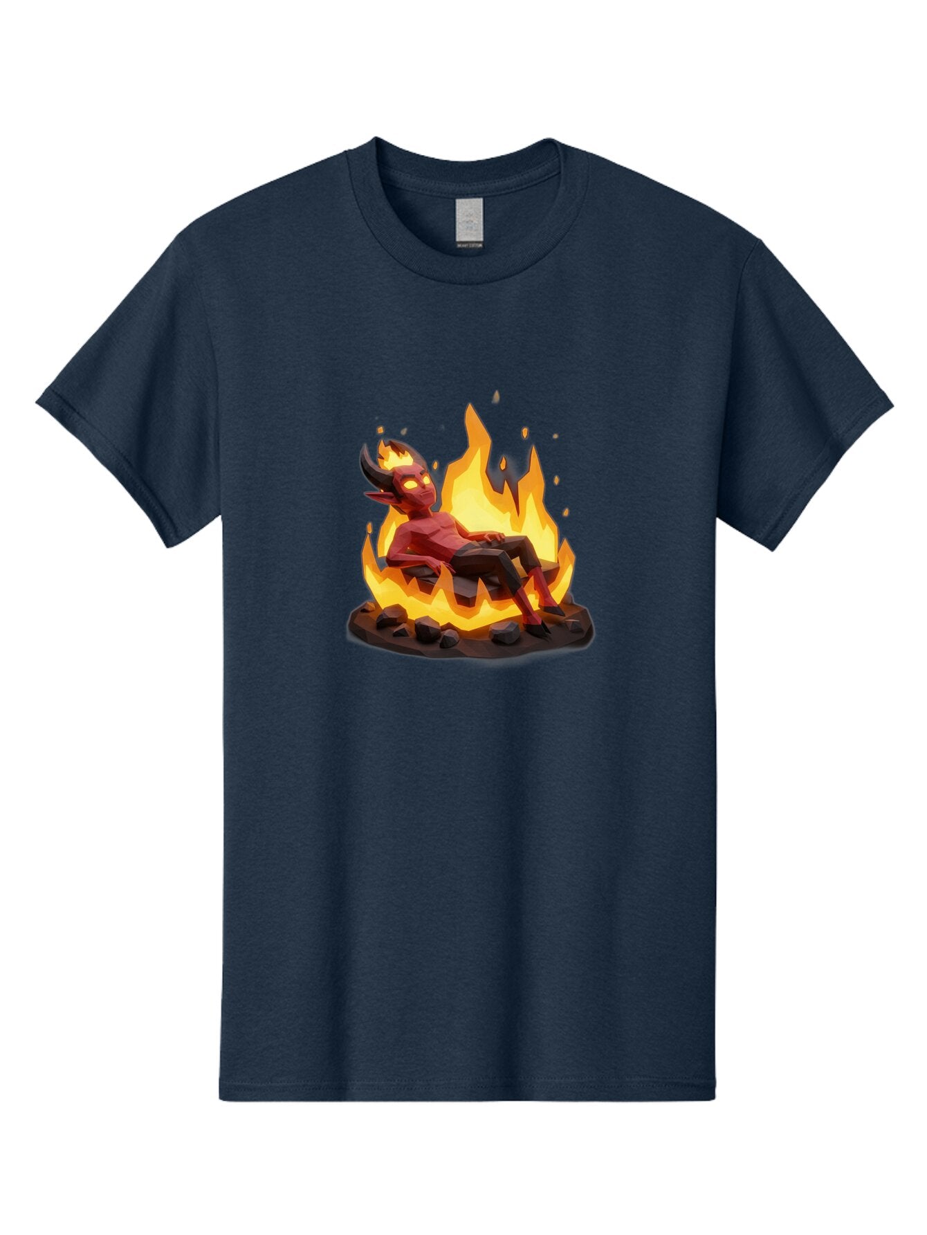 Demon-Relaxing-In-Flames Men'S Graphic Tee, 100% Cotton, Comfortable Casual Summer Wear, Machine Washable, Vintage Camera, Old Camera, Antique Camera, Black Camera, Classic Photography, Photography Equipment, Nostalgic Device, Film Camera, Bao338