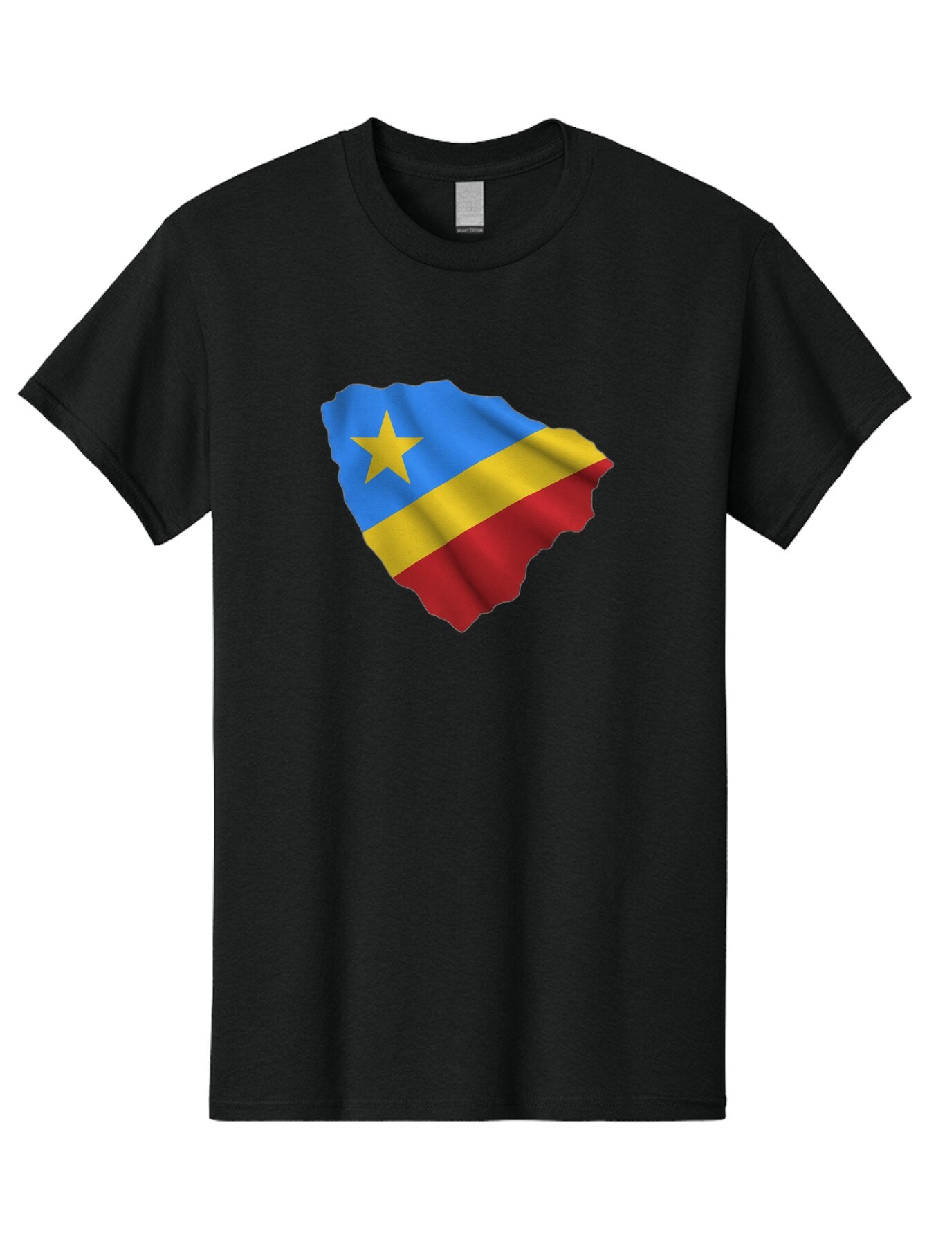 Drc-Map-With-Flag Men'S Graphic Tee, 100% Cotton, Comfortable Casual Summer Wear, Machine Washable, Vintage Camera, Old Camera, Antique Camera, Black Camera, Classic Photography, Photography Equipment, Nostalgic Device, Film Camera, Camera Art Bao374