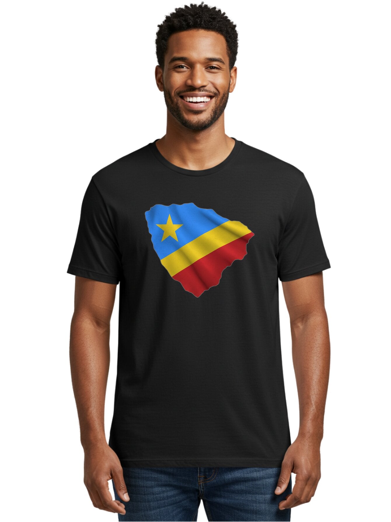 Drc-Map-With-Flag Men'S Graphic Tee, 100% Cotton, Comfortable Casual Summer Wear, Machine Washable, Vintage Camera, Old Camera, Antique Camera, Black Camera, Classic Photography, Photography Equipment, Nostalgic Device, Film Camera, Camera Art Bao374 21