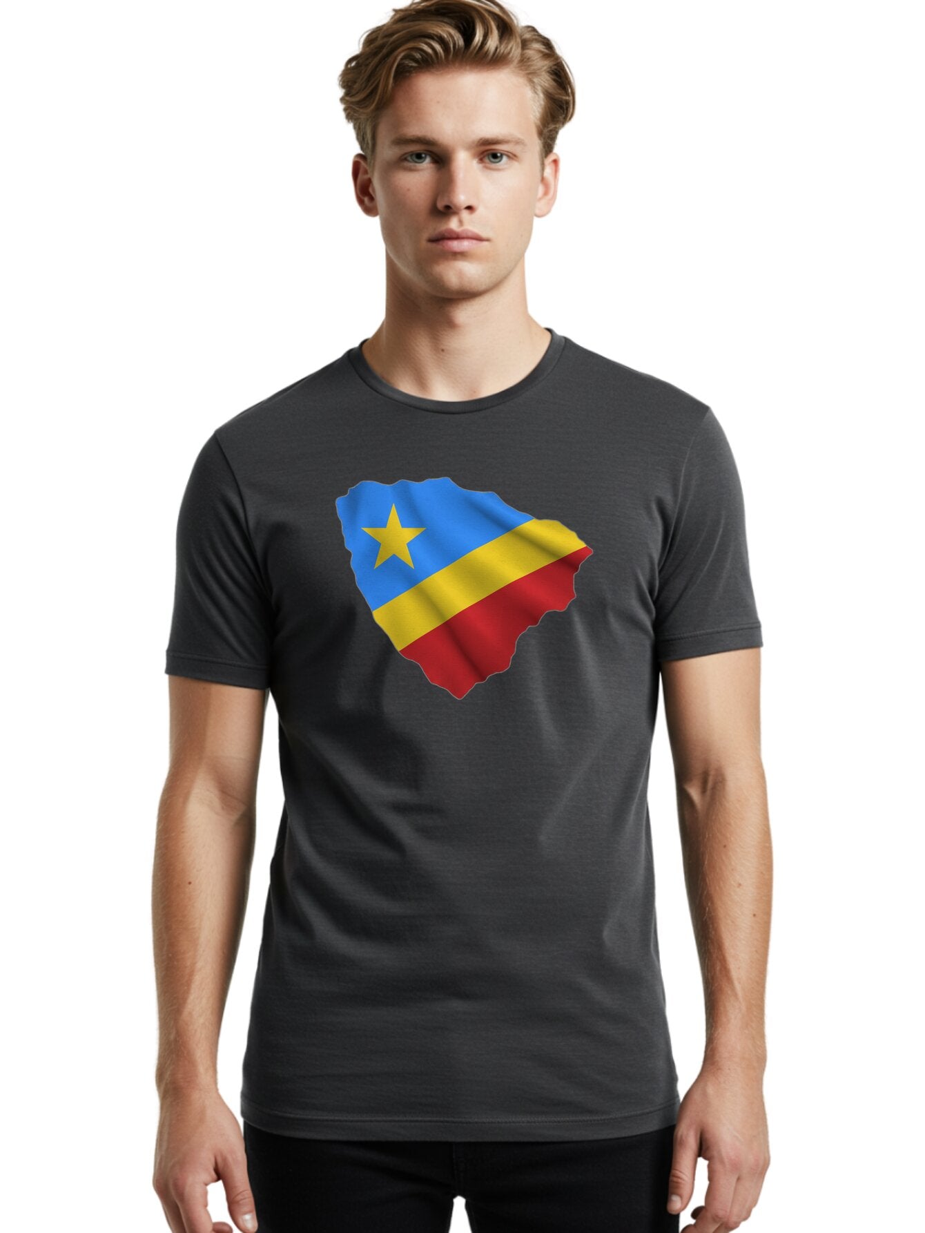Drc-Map-With-Flag Men'S Graphic Tee, 100% Cotton, Comfortable Casual Summer Wear, Machine Washable, Vintage Camera, Old Camera, Antique Camera, Black Camera, Classic Photography, Photography Equipment, Nostalgic Device, Film Camera, Camera Art Bao374 27