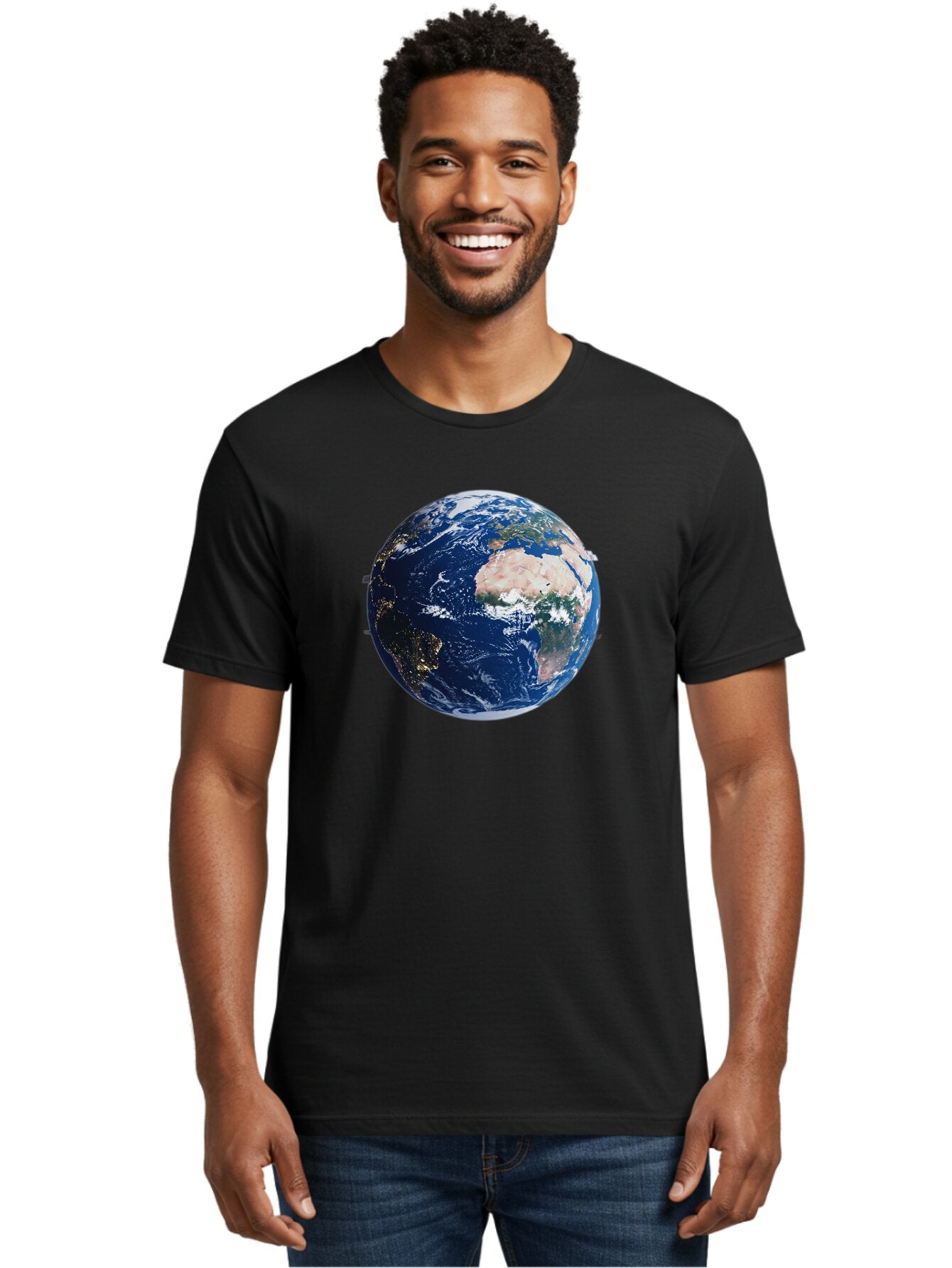 Earth-From-Space-1 Men'S Graphic Tee, 100% Cotton, Comfortable Casual Summer Wear, Machine Washable, Vintage Camera, Old Camera, Antique Camera, Black Camera, Classic Photography, Photography Equipment, Nostalgic Device, Film Camera, Bao382 28