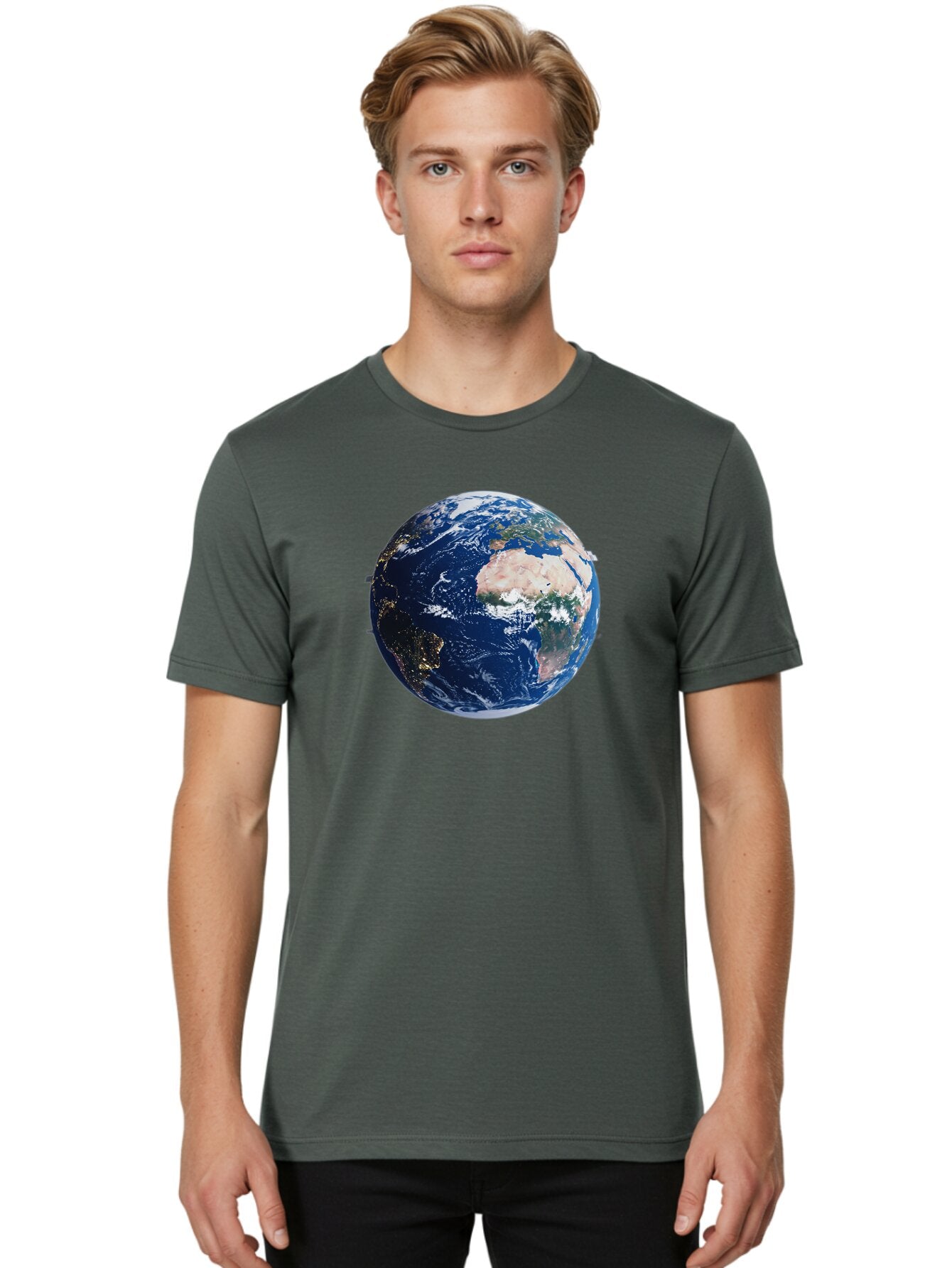 Earth-From-Space-1 Men'S Graphic Tee, 100% Cotton, Comfortable Casual Summer Wear, Machine Washable, Vintage Camera, Old Camera, Antique Camera, Black Camera, Classic Photography, Photography Equipment, Nostalgic Device, Film Camera, Bao382 19