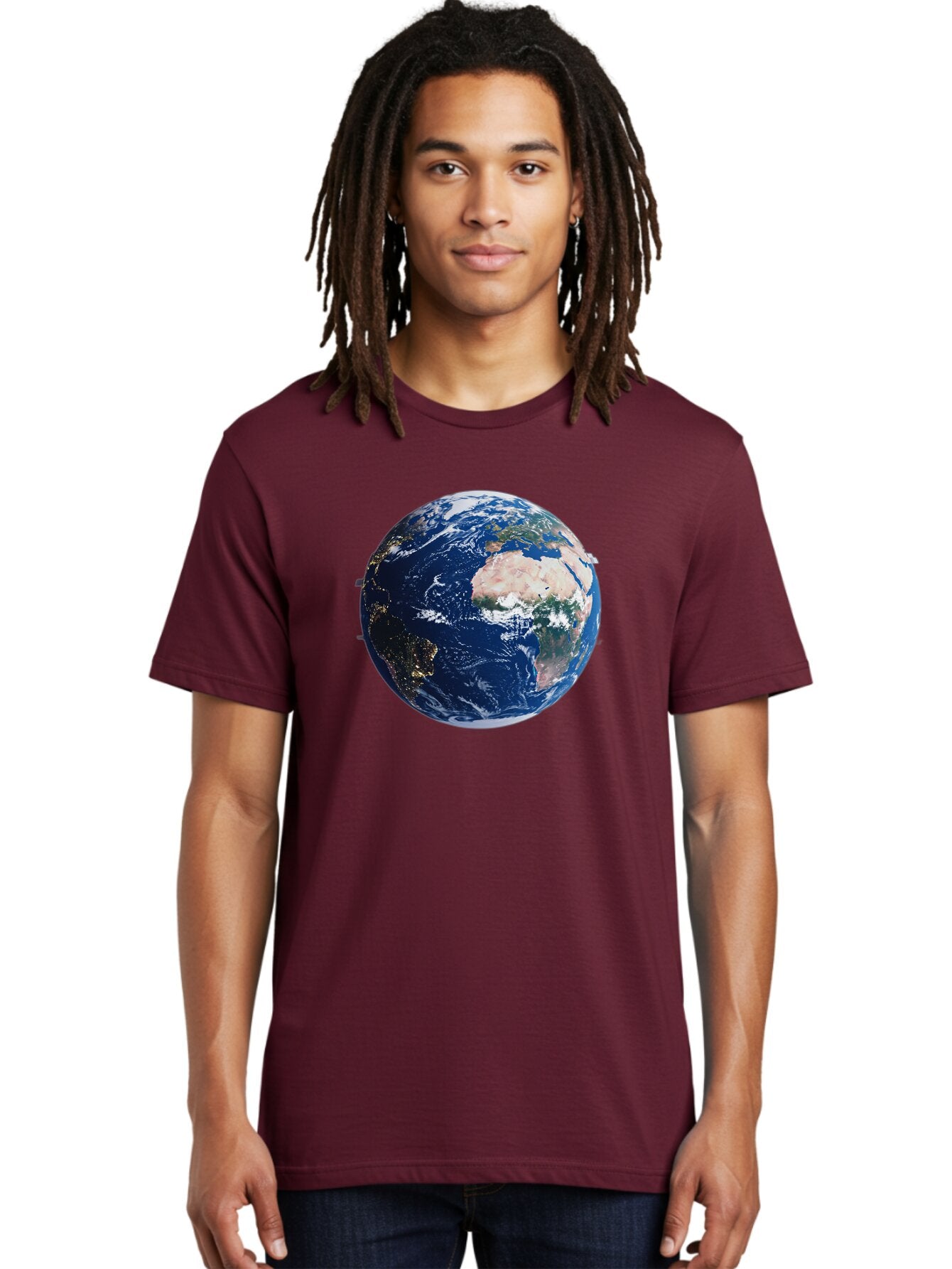 Earth-From-Space-1 Men'S Graphic Tee, 100% Cotton, Comfortable Casual Summer Wear, Machine Washable, Vintage Camera, Old Camera, Antique Camera, Black Camera, Classic Photography, Photography Equipment, Nostalgic Device, Film Camera, Bao382 17