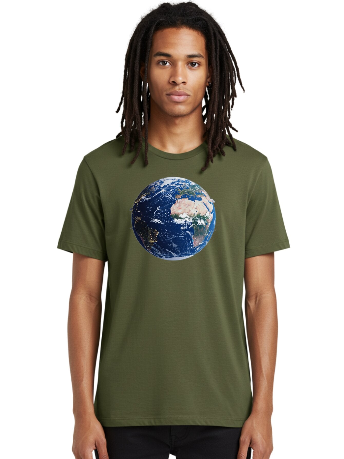 Earth-From-Space-1 Men'S Graphic Tee, 100% Cotton, Comfortable Casual Summer Wear, Machine Washable, Vintage Camera, Old Camera, Antique Camera, Black Camera, Classic Photography, Photography Equipment, Nostalgic Device, Film Camera, Bao382 25