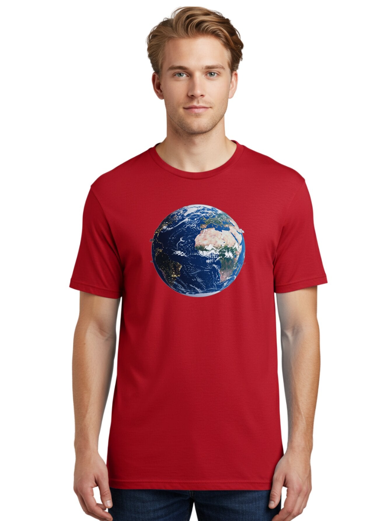 Earth-From-Space-1 Men'S Graphic Tee, 100% Cotton, Comfortable Casual Summer Wear, Machine Washable, Vintage Camera, Old Camera, Antique Camera, Black Camera, Classic Photography, Photography Equipment, Nostalgic Device, Film Camera, Bao382 16